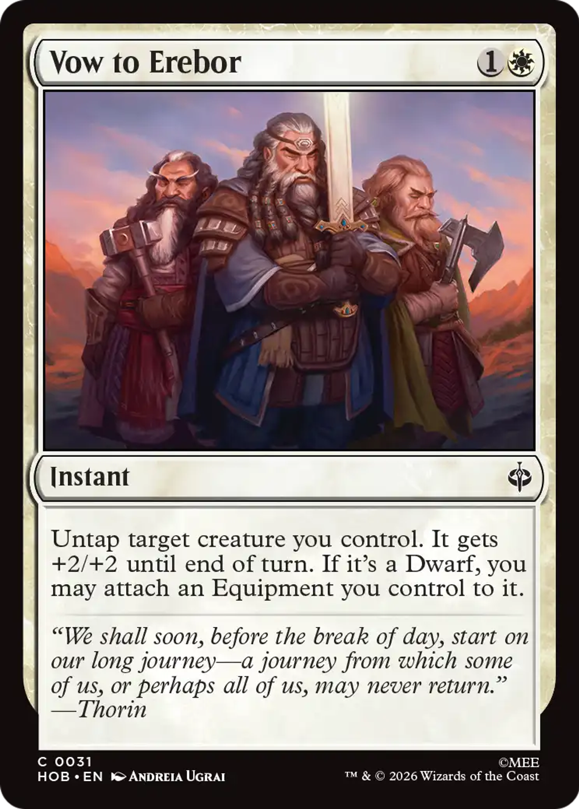 Vow to Erebor — The Hobbit — Magic: The Gathering