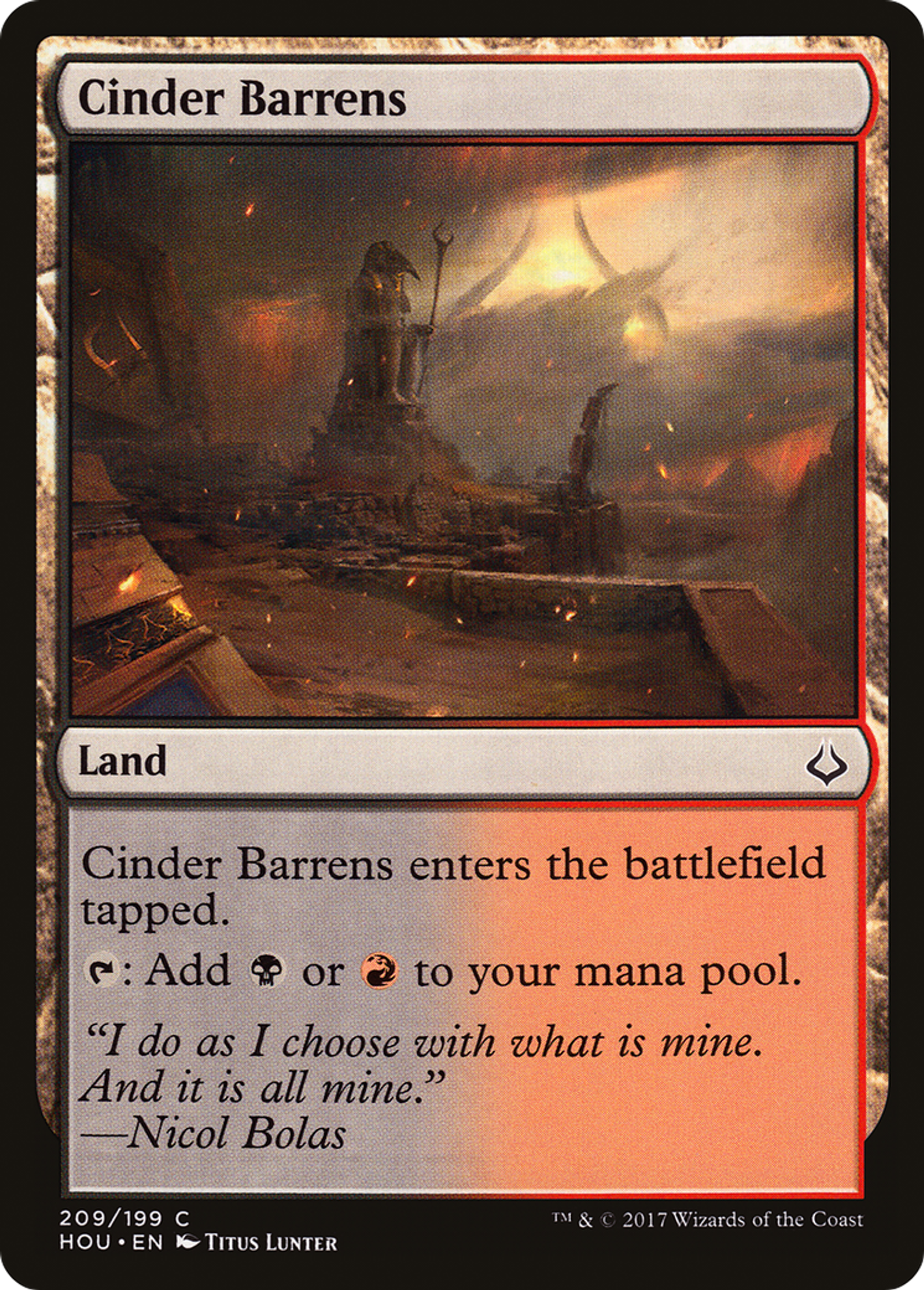 Cinder Barrens — Hour of Devastation — Magic: The Gathering