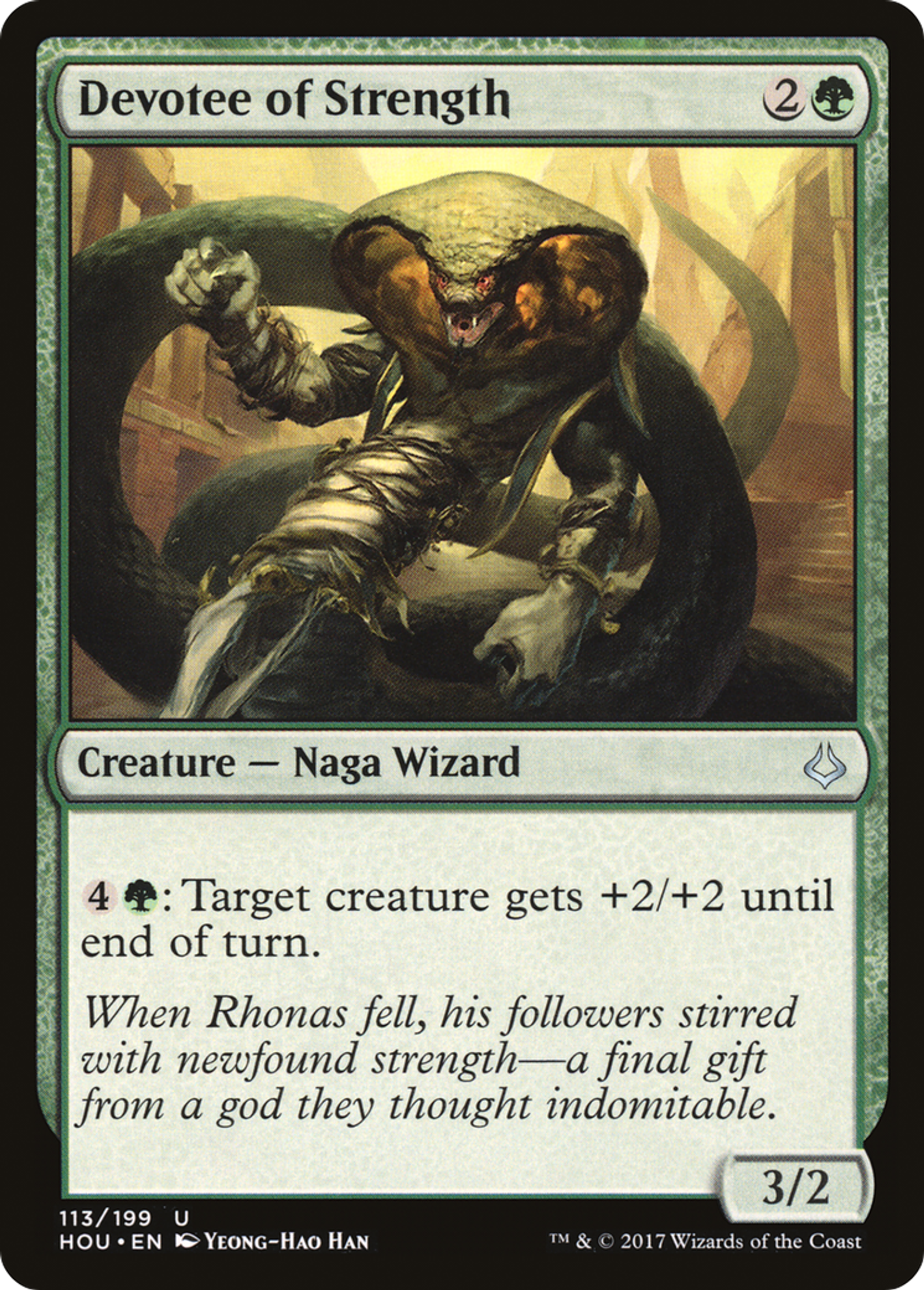 Devotee of Strength — Hour of Devastation — Magic: The Gathering