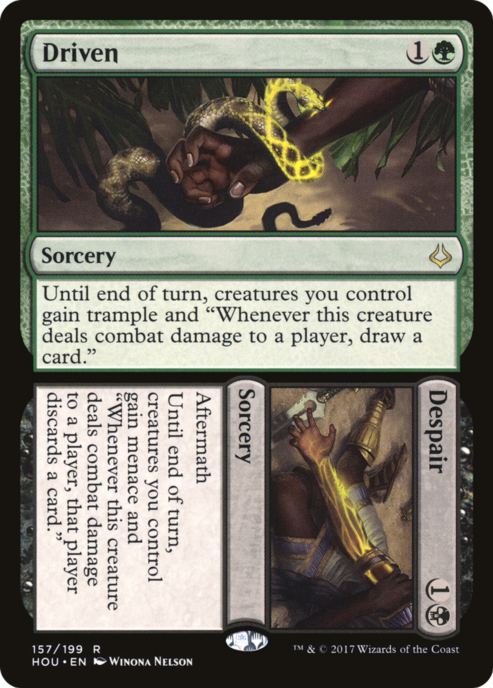 Driven // Despair — Hour of Devastation — Magic: The Gathering