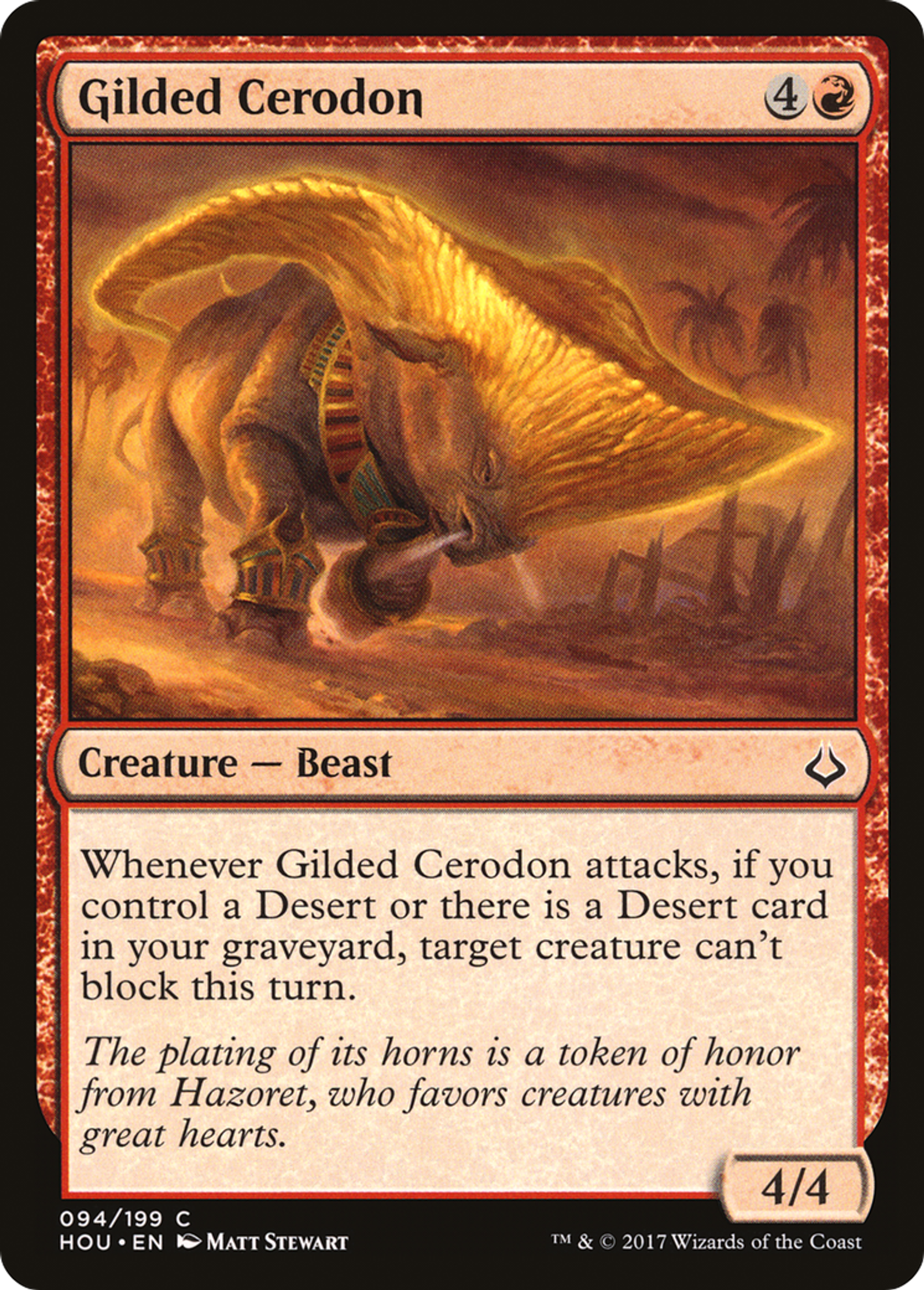 Gilded Cerodon — Hour of Devastation — Magic: The Gathering