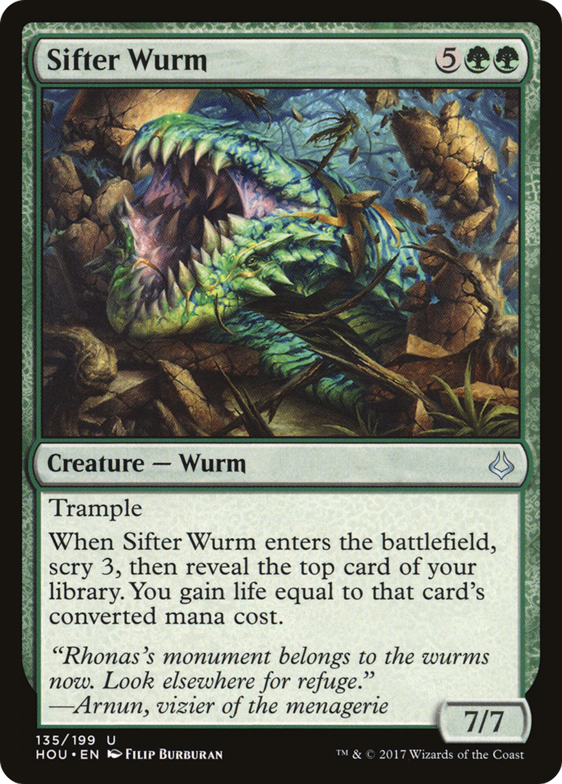 Sifter Wurm — Hour of Devastation — Magic: The Gathering