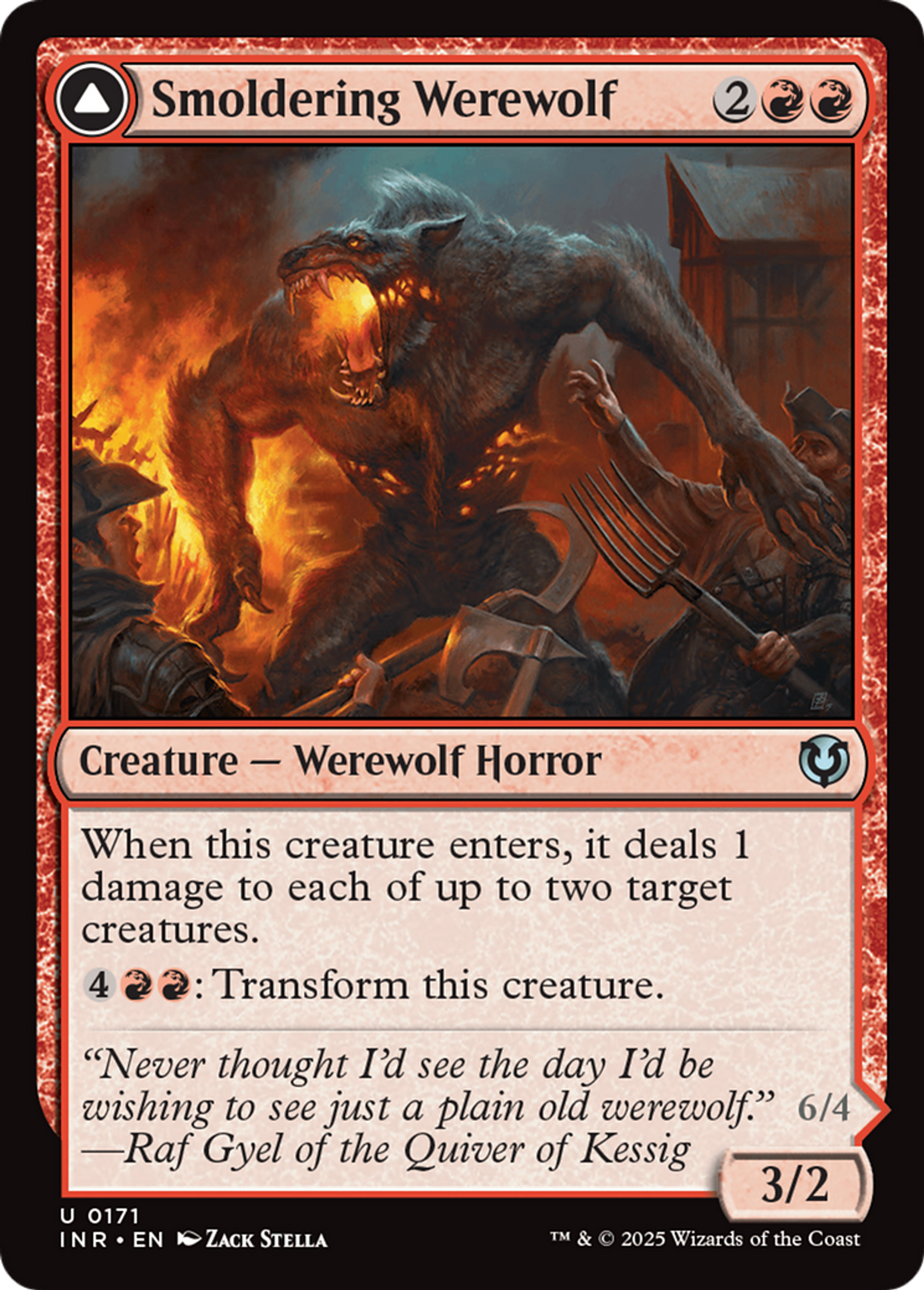 Loup-garou fumant // Loup de l'effroi en éruption — Innistrad Remastered — Magic: The Gathering
