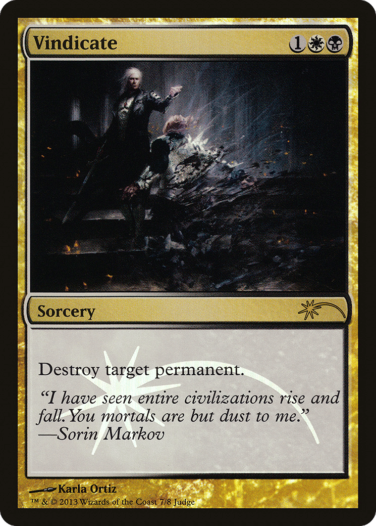 Vindicate — Judge Gift Cards 2013 — Magic: The Gathering