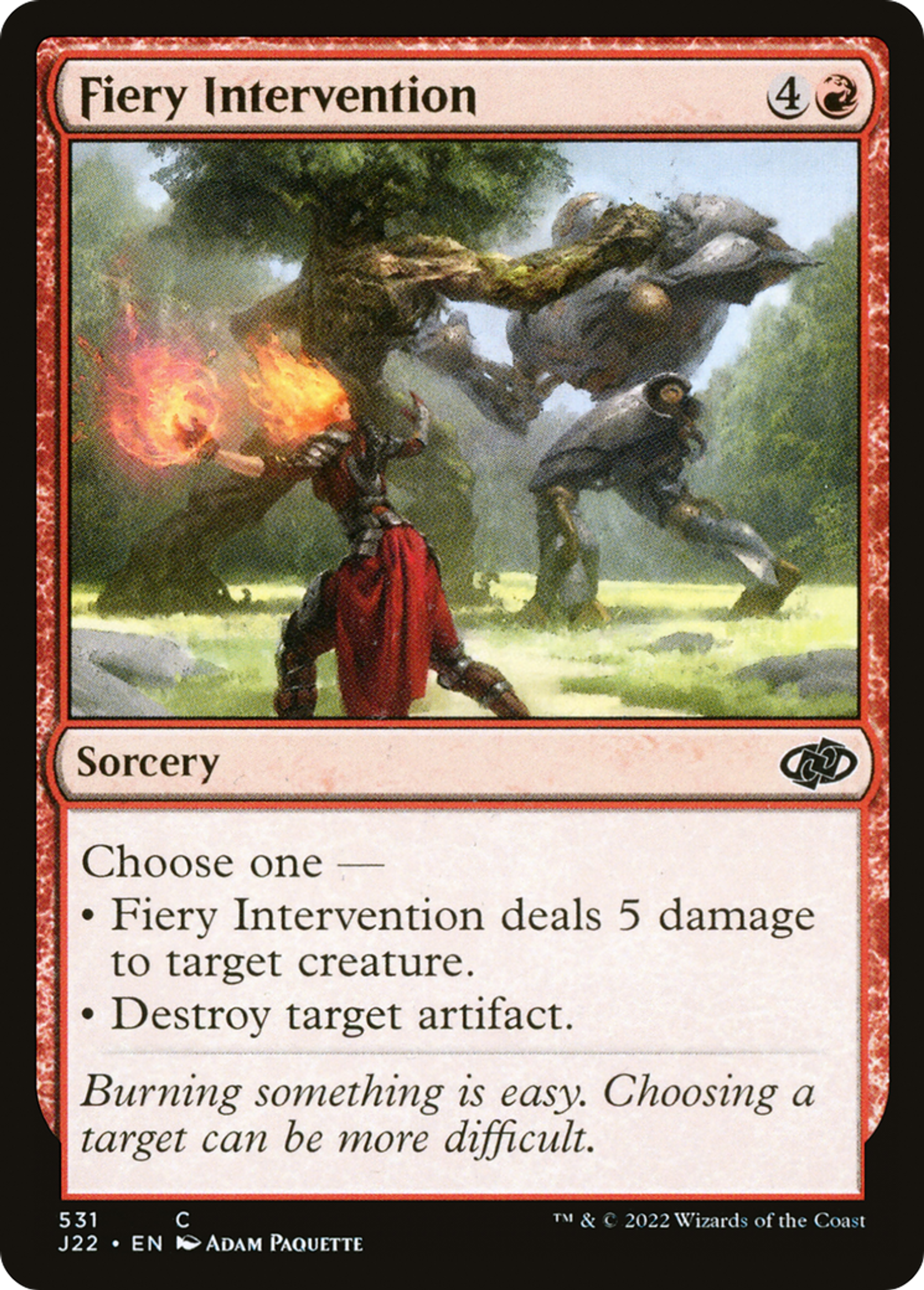 Fiery Intervention — Jumpstart 2022 — Magic: The Gathering