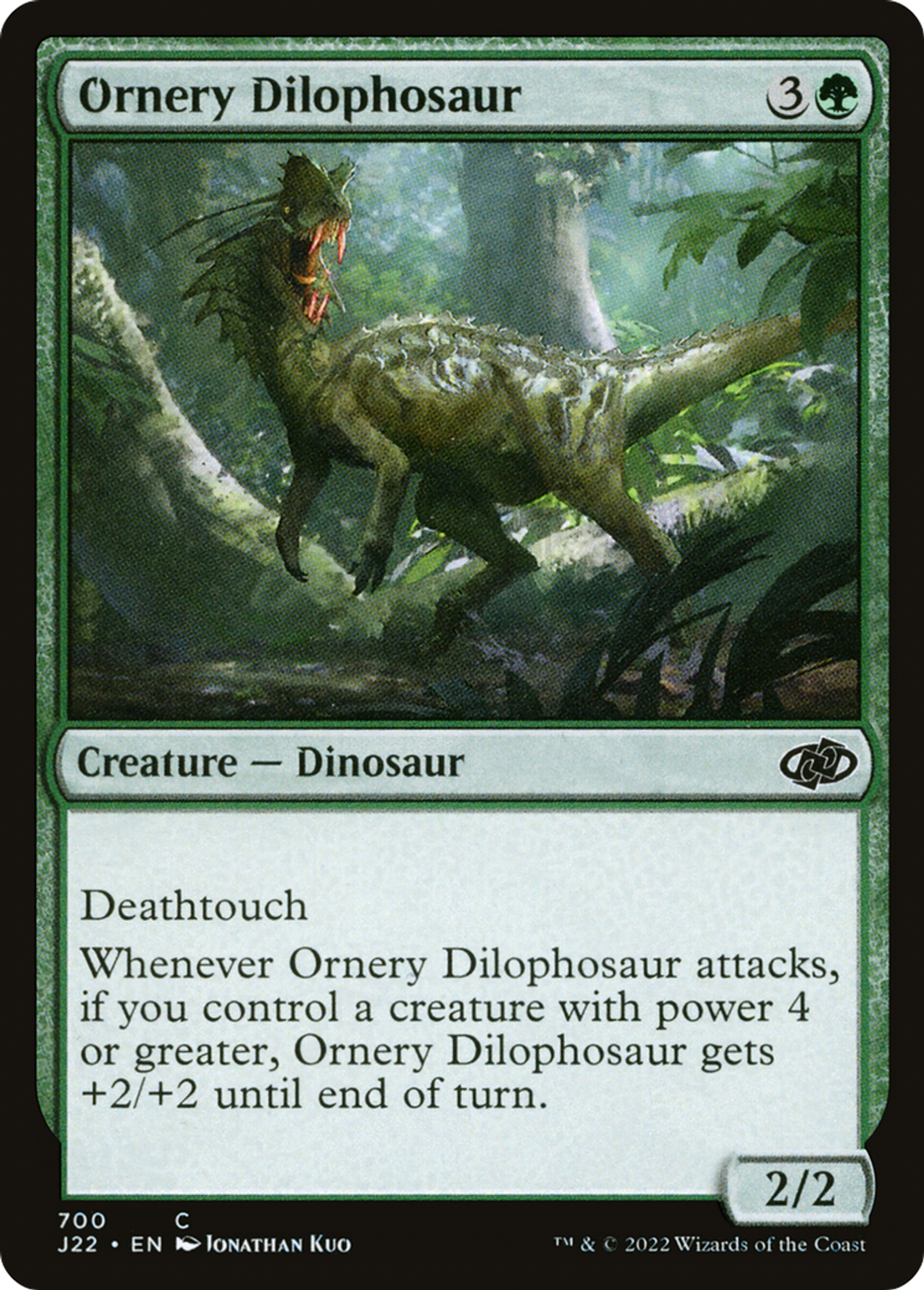 Dilophosaure hargneux — Jumpstart 2022 — Magic: The Gathering