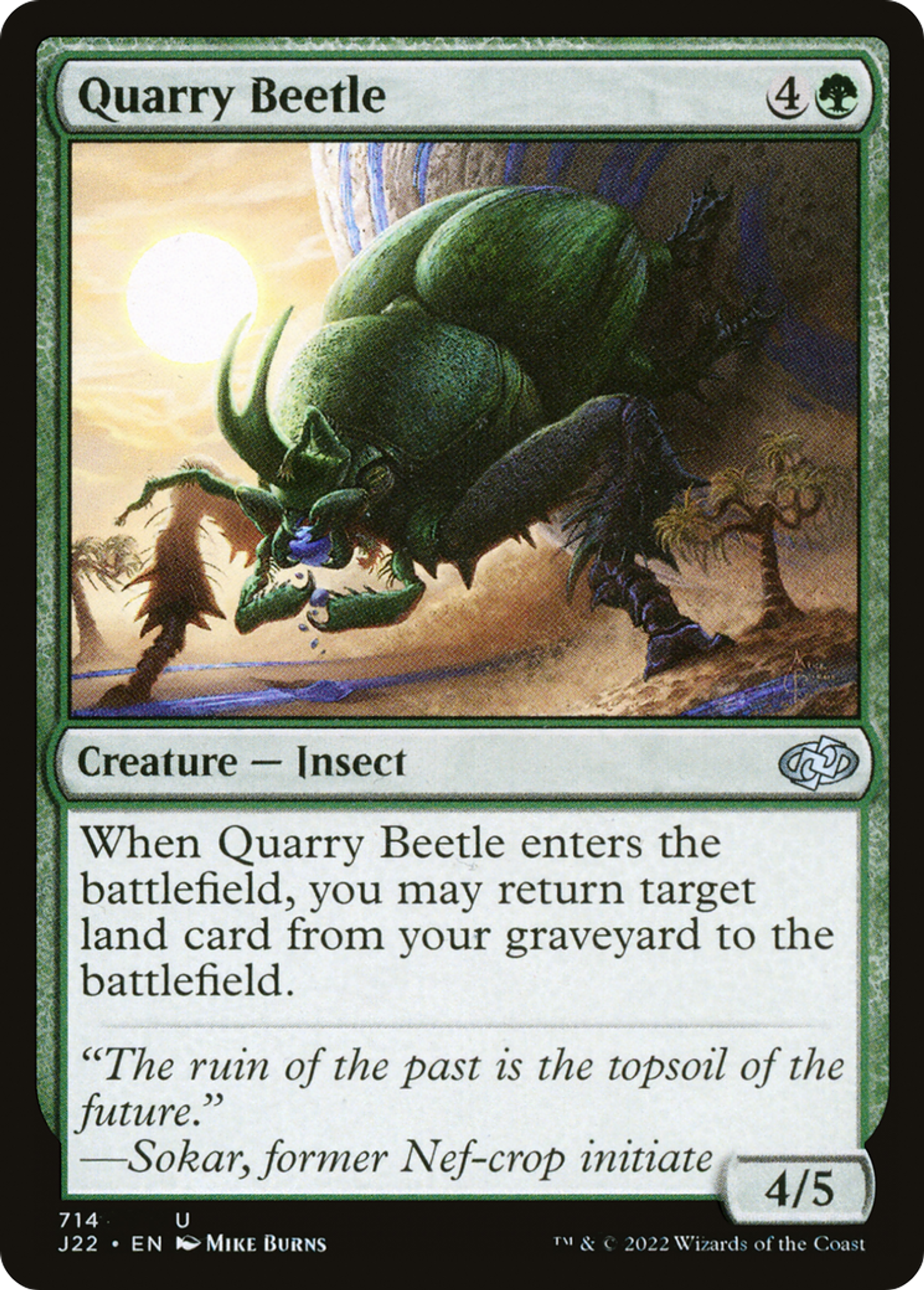 Scarabée des carrières — Jumpstart 2022 — Magic: The Gathering
