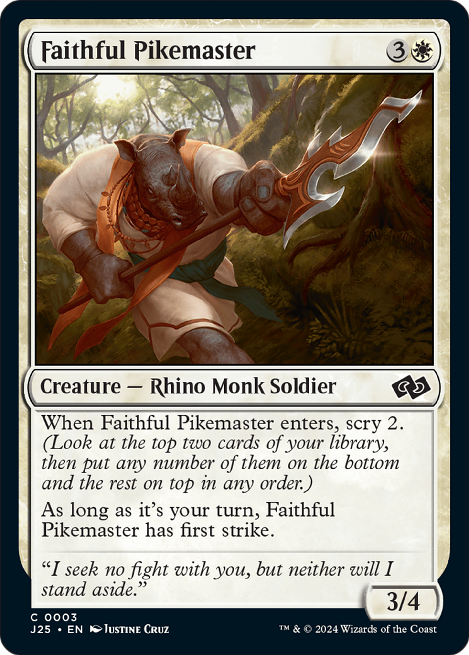 Faithful Pikemaster — Foundations Jumpstart — Magic: The Gathering