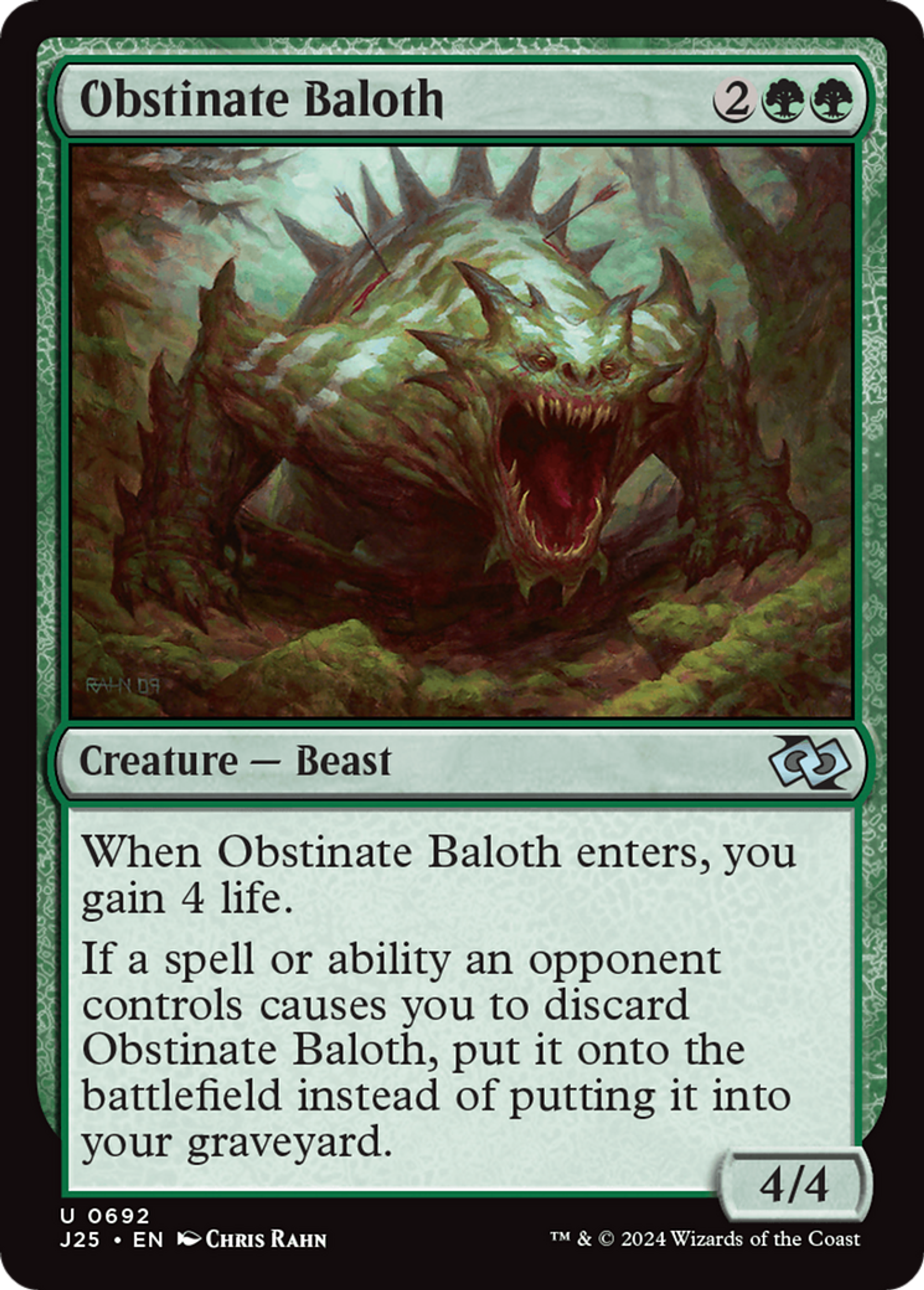 Obstinate Baloth — Foundations Jumpstart — Magic: The Gathering