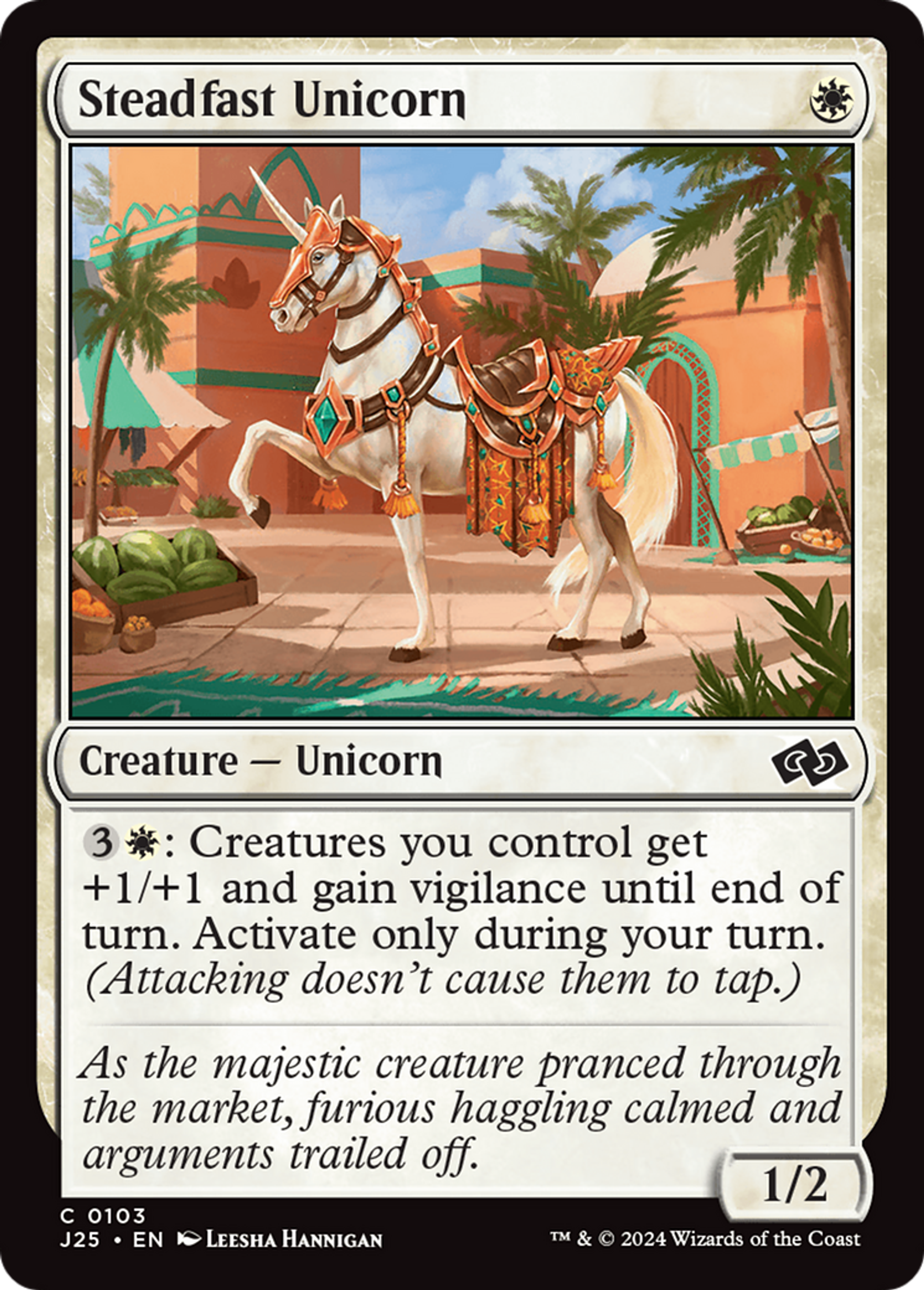 Steadfast Unicorn — Foundations Jumpstart — Magic: The Gathering