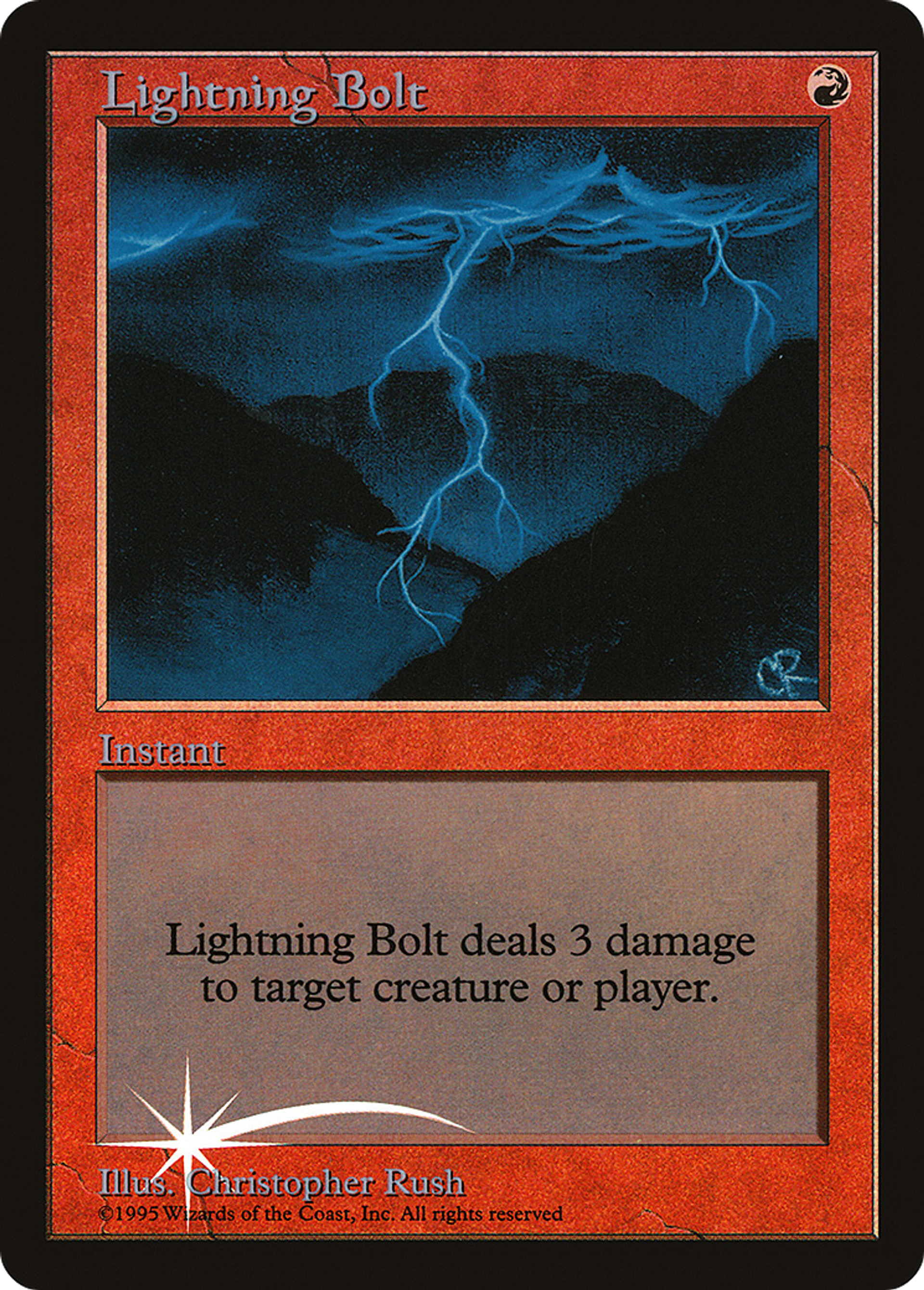 Lightning Bolt — Judge Gift Cards 1998 — Magic: The Gathering