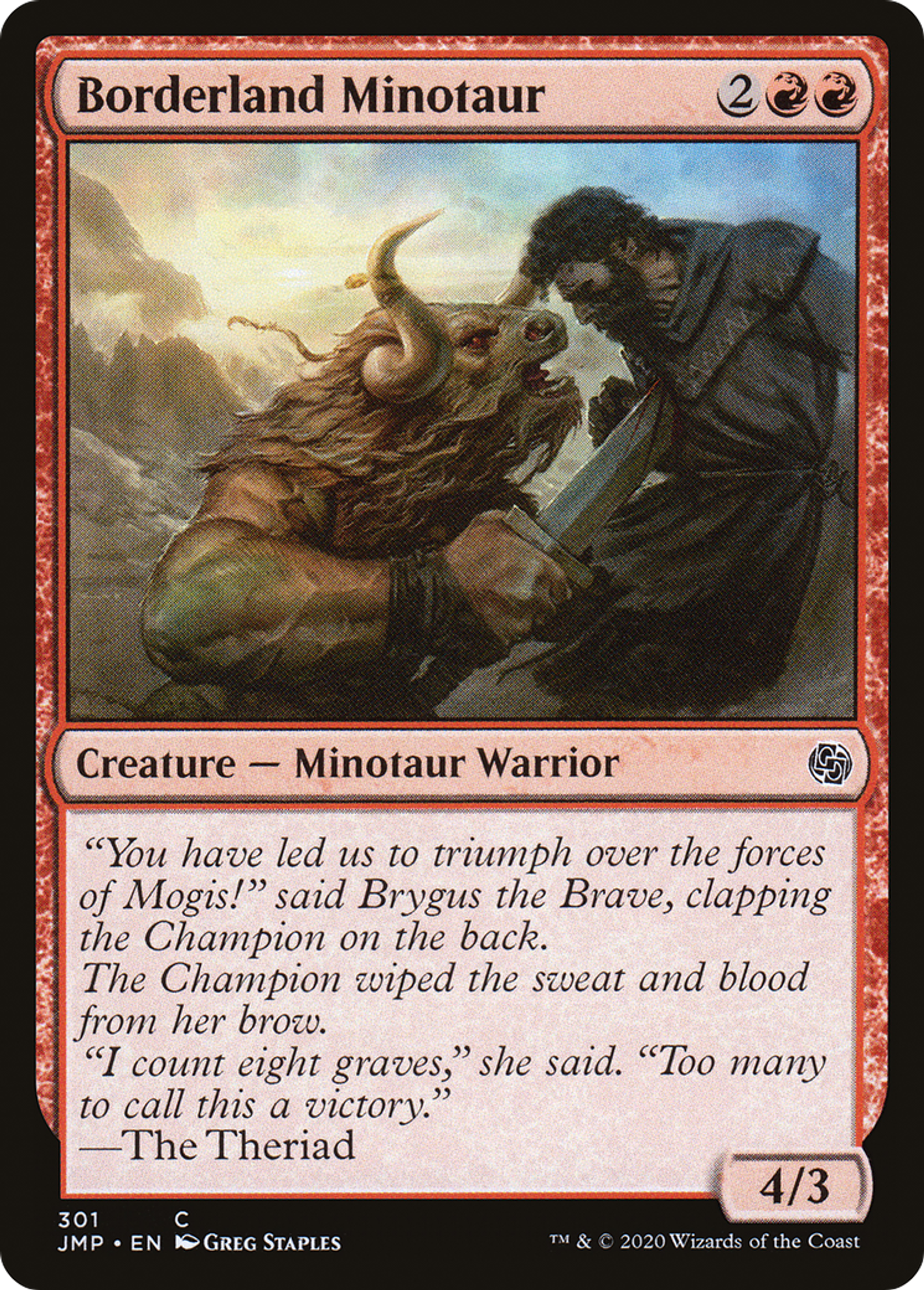 Borderland Minotaur — Jumpstart — Magic: The Gathering