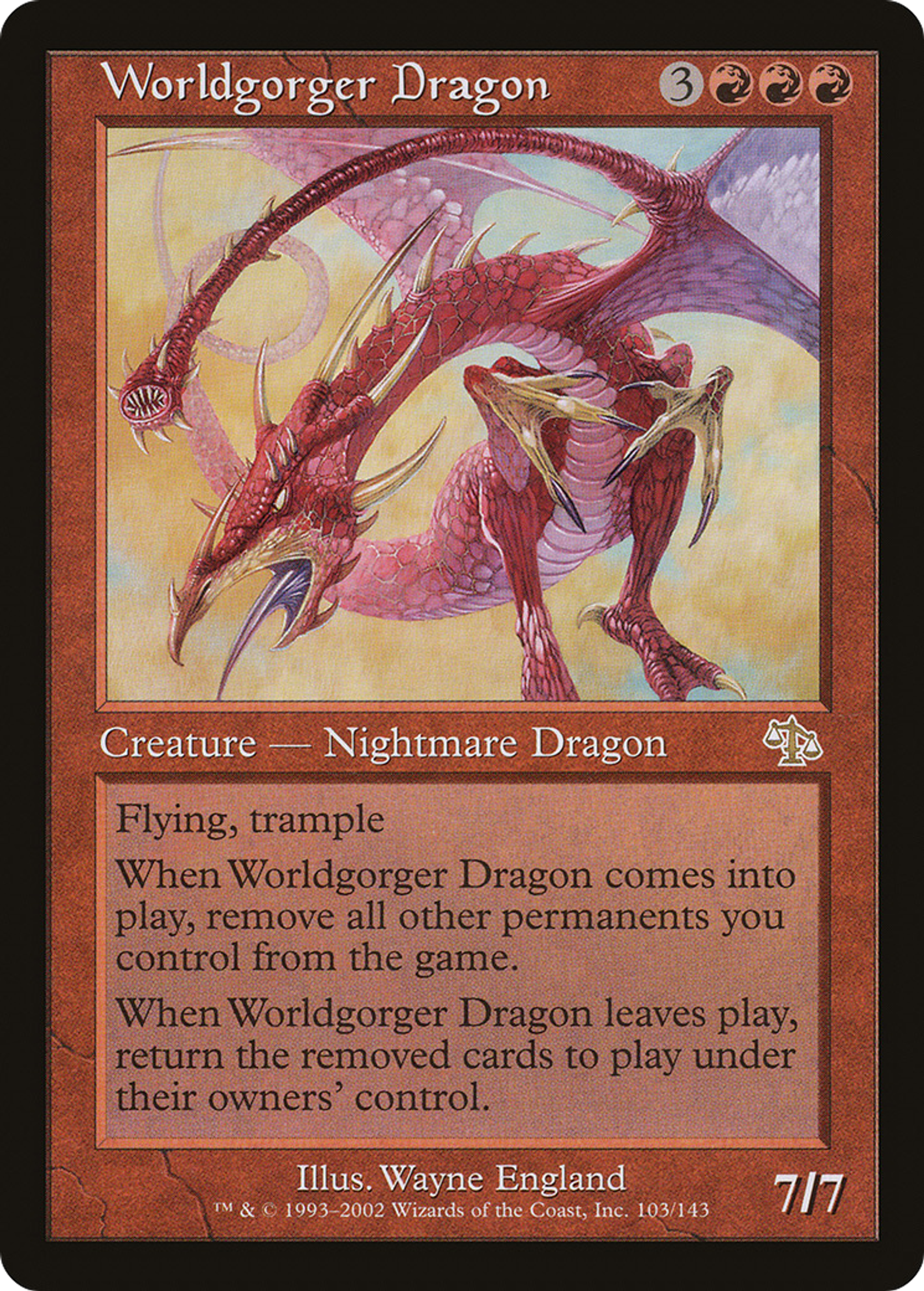 Worldgorger Dragon — Judgment — Magic: The Gathering