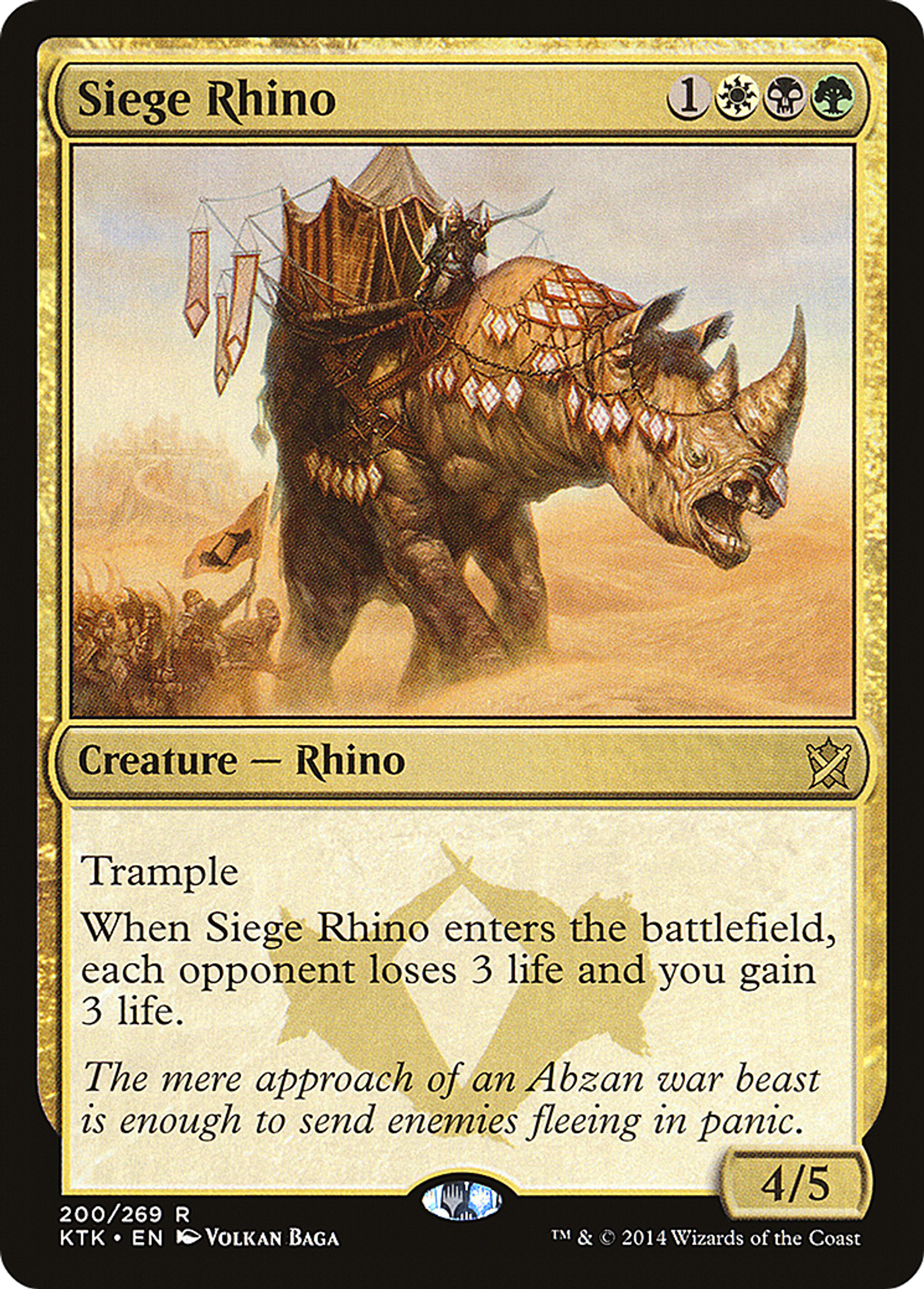 Siege Rhino — Khans of Tarkir — Magic: The Gathering