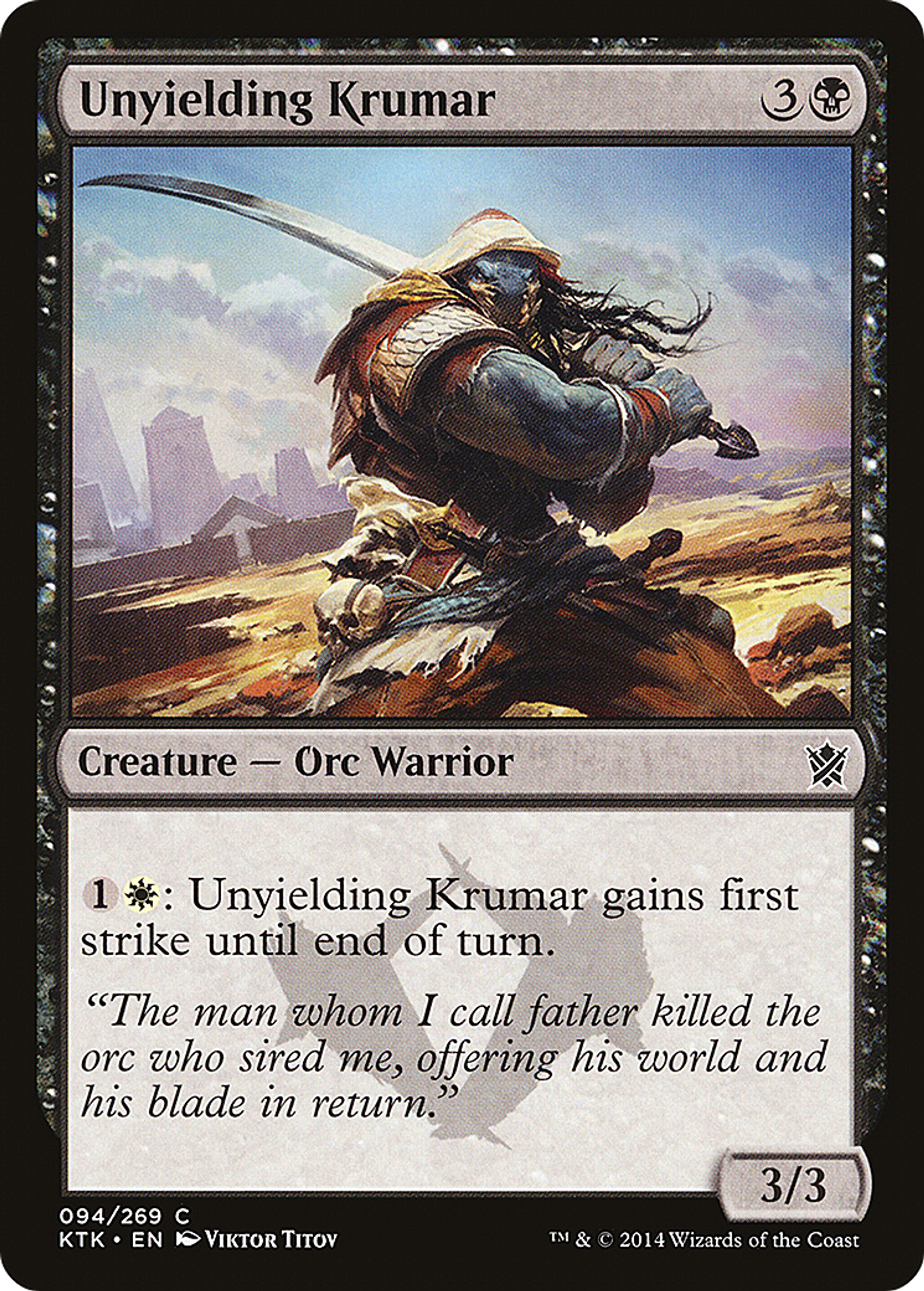 Unyielding Krumar — Khans of Tarkir — Magic: The Gathering