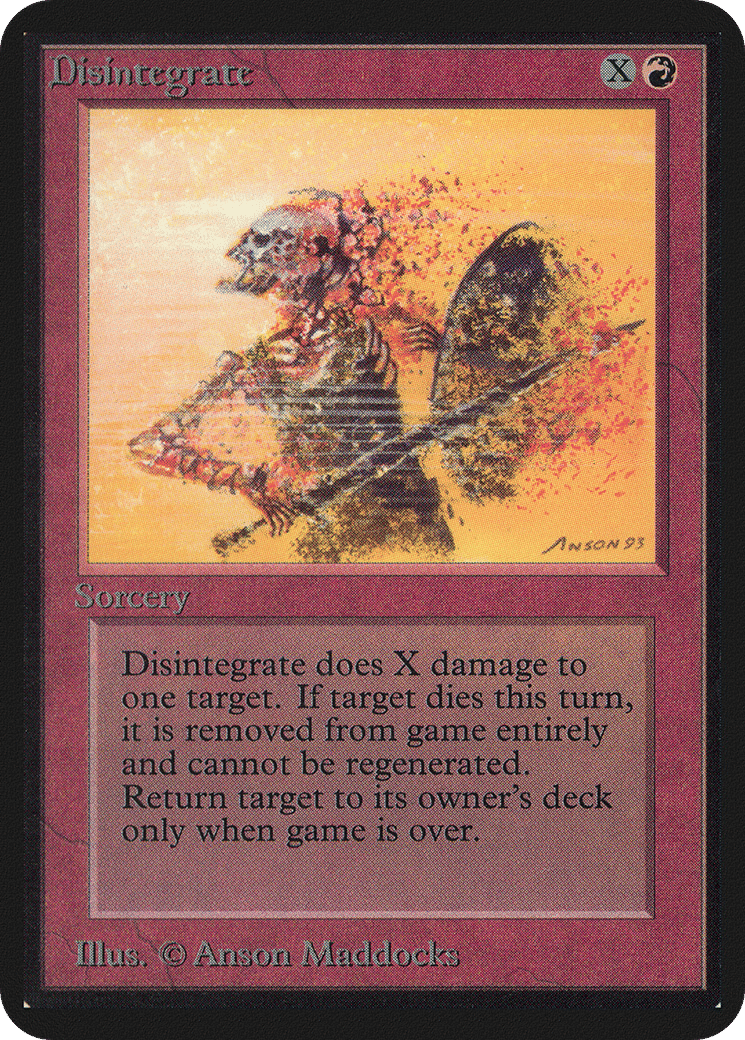 Disintegrate — Limited Edition Alpha — Magic: The Gathering