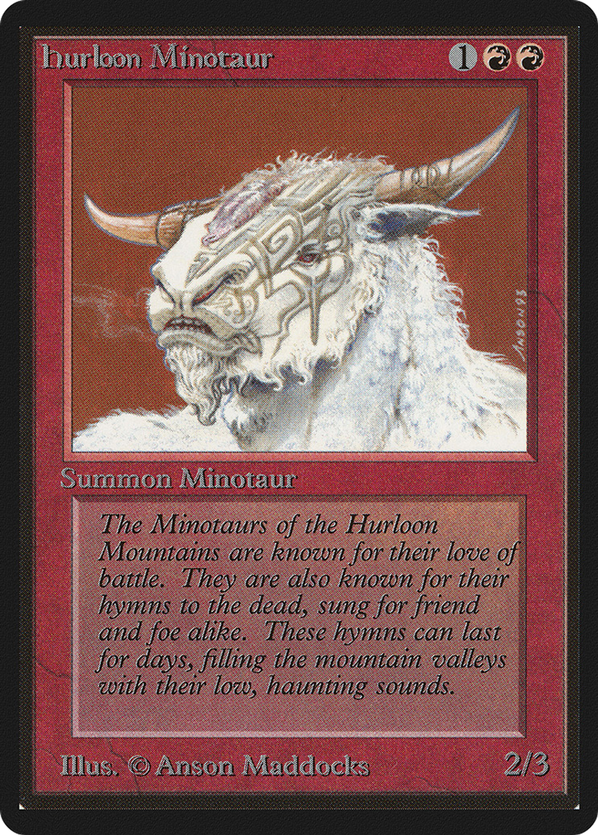 Minotaure de l'Hurloon — Limited Edition Beta — Magic: The Gathering