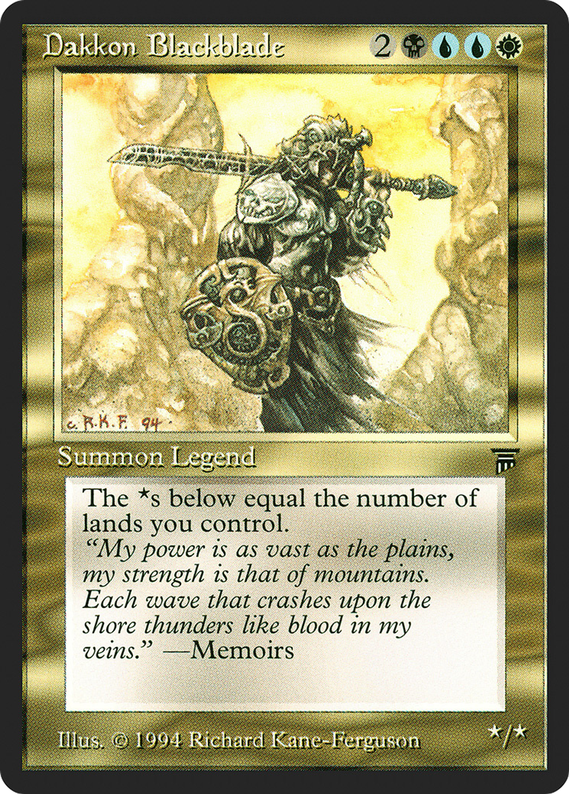 Dakkon Blackblade — Legends — Magic: The Gathering