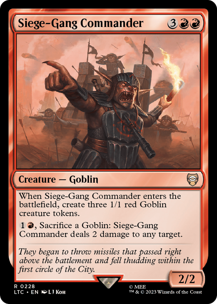 Siege-Gang Commander — Tales of Middle-earth Commander — Magic: The Gathering