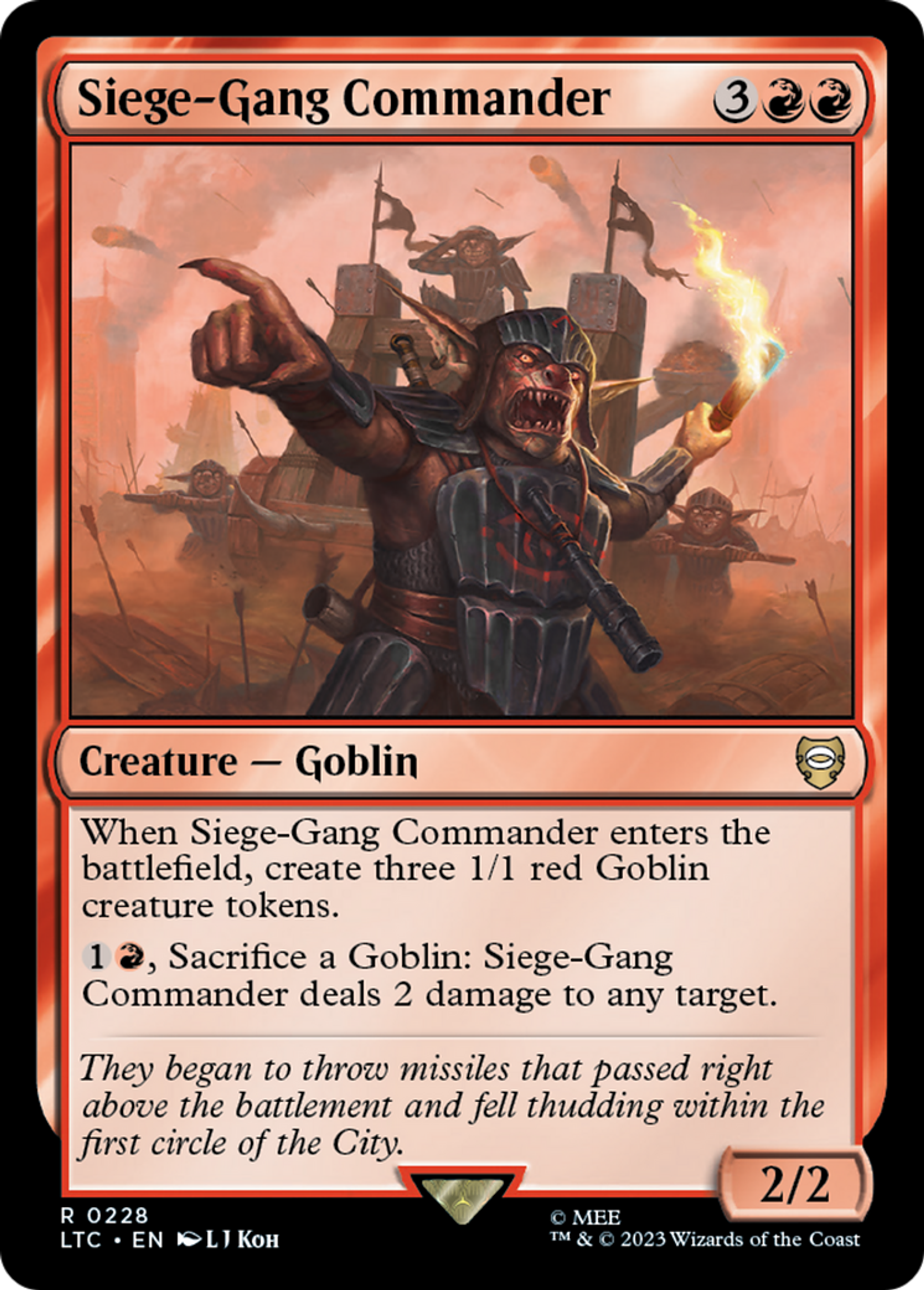 Siege-Gang Commander — Tales of Middle-earth Commander — Magic: The Gathering