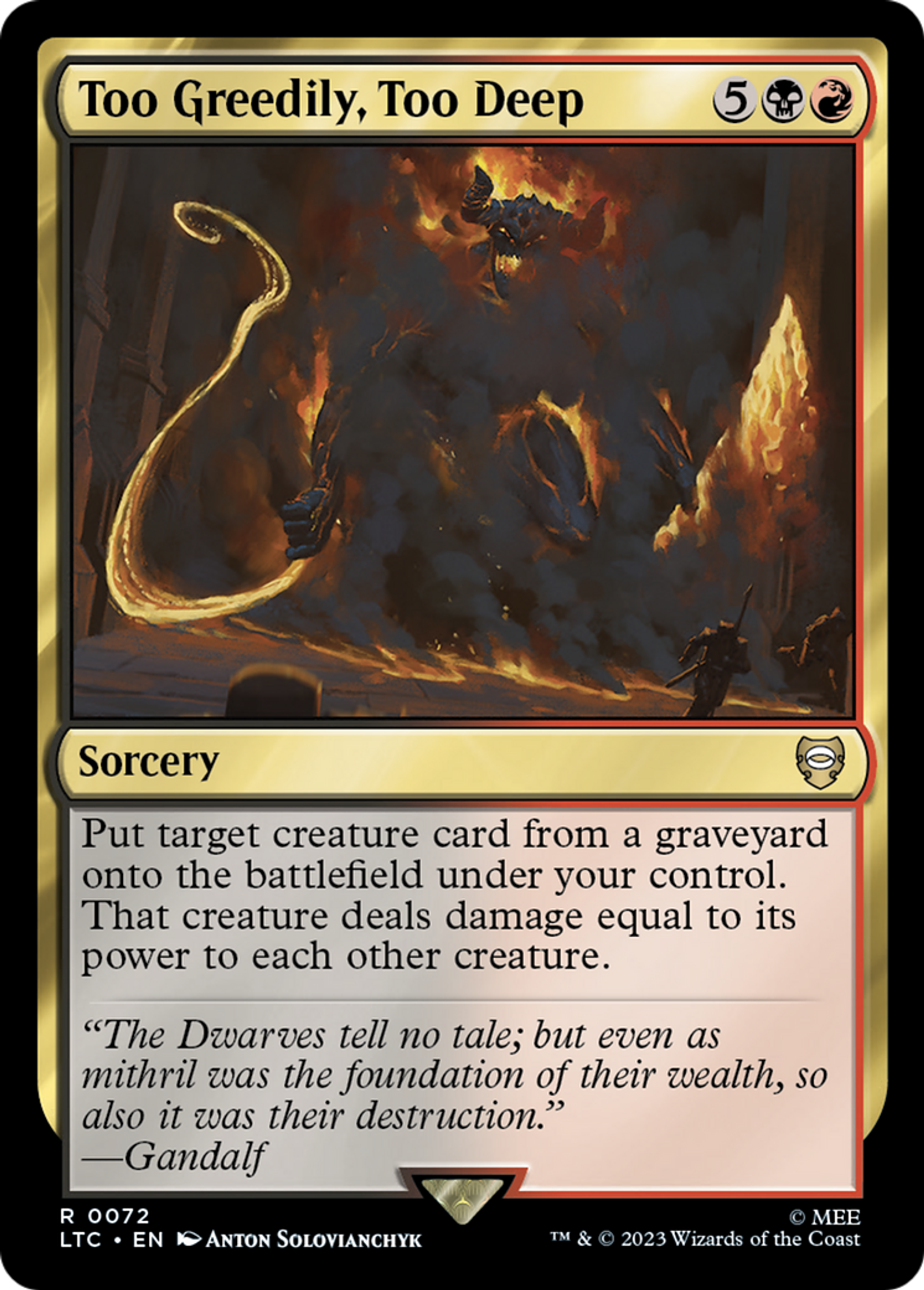 Too Greedily, Too Deep — Tales of Middle-earth Commander — Magic: The Gathering