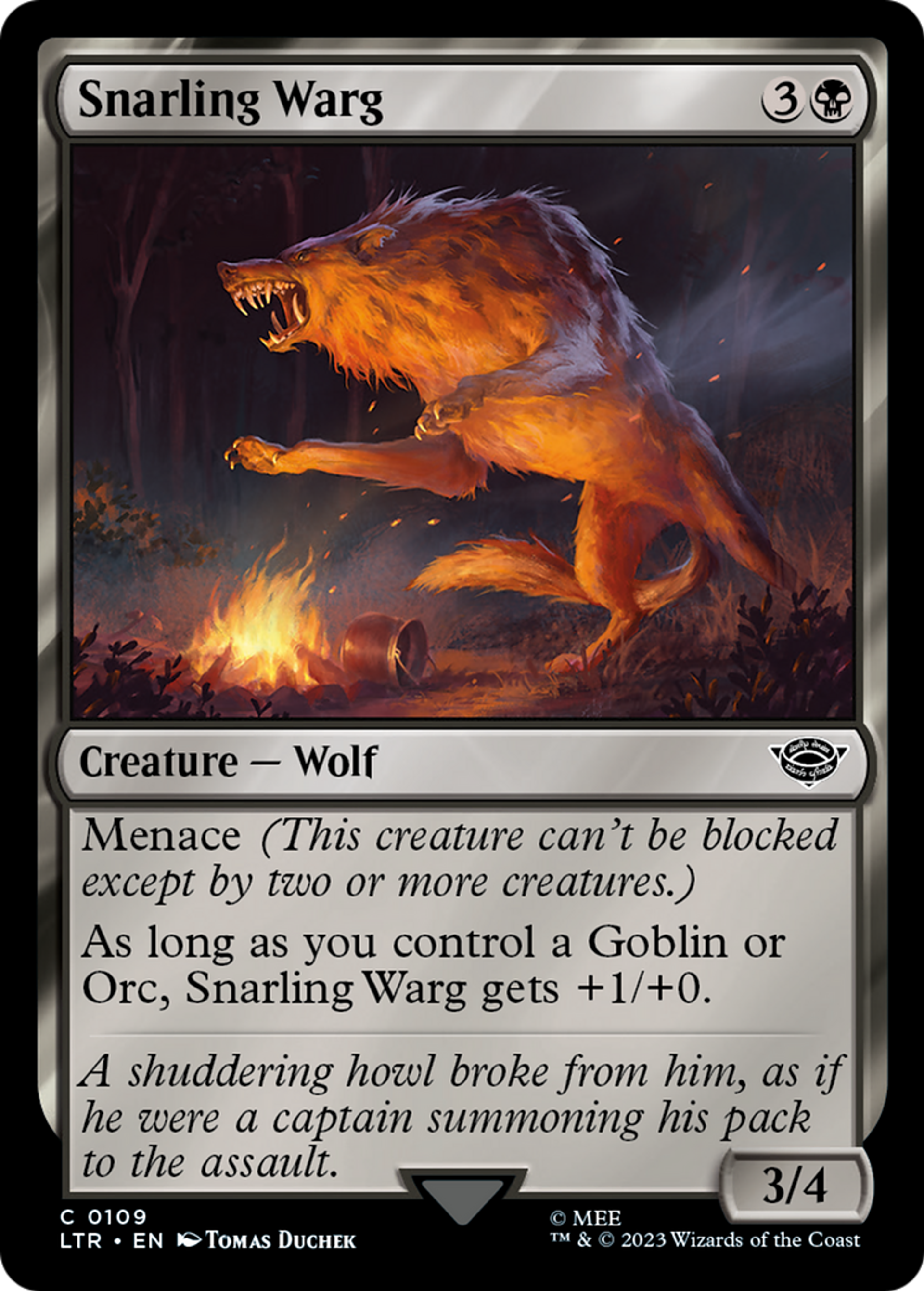 Snarling Warg — The Lord of the Rings: Tales of Middle-earth — Magic: The Gathering