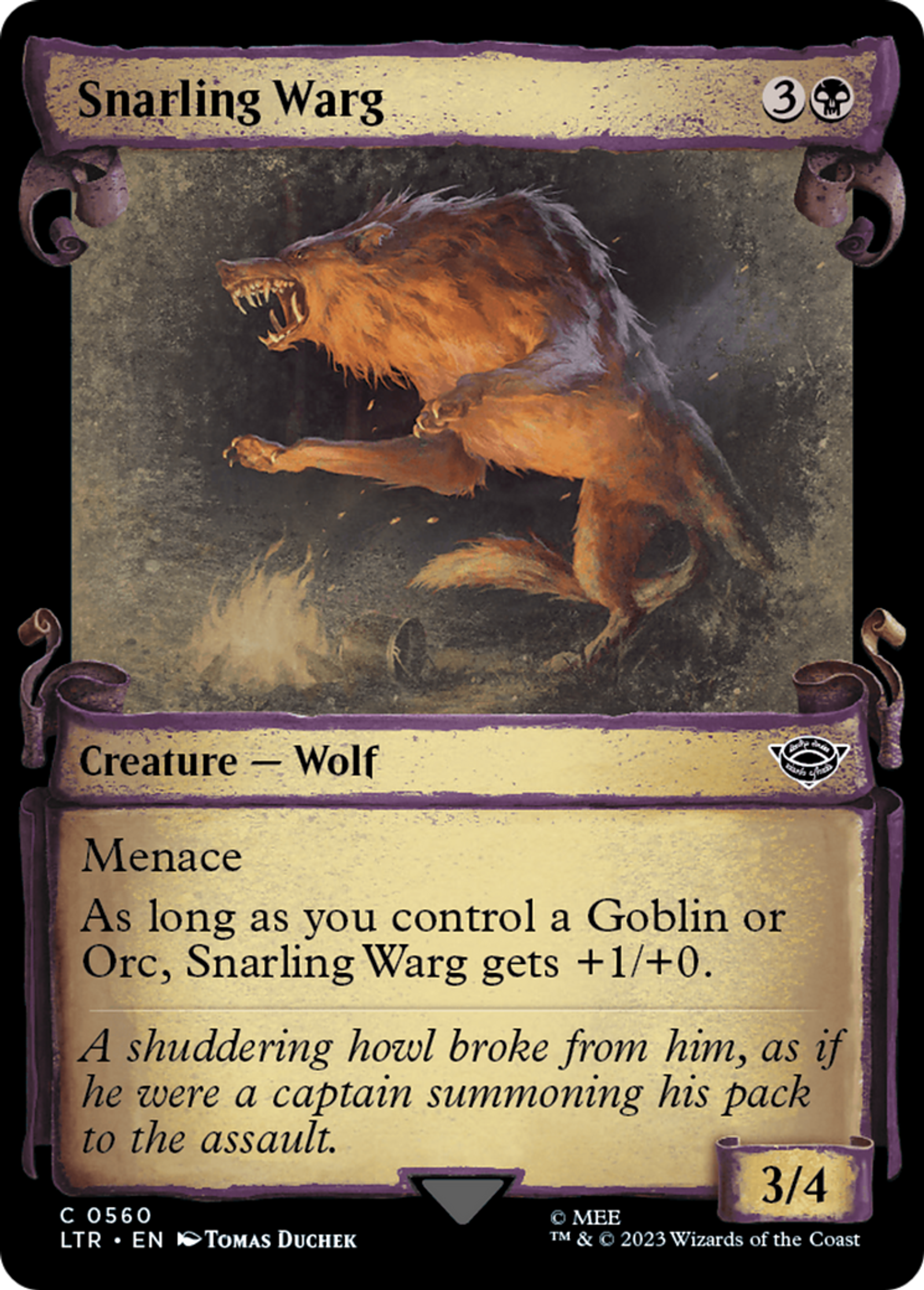 Snarling Warg — The Lord of the Rings: Tales of Middle-earth — Magic: The Gathering