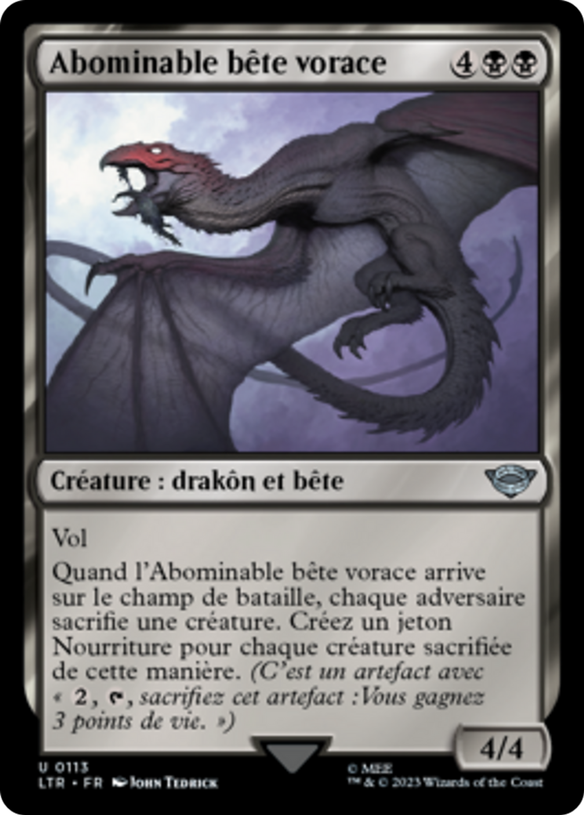 Abominable bête vorace — The Lord of the Rings: Tales of Middle-earth — Magic: The Gathering