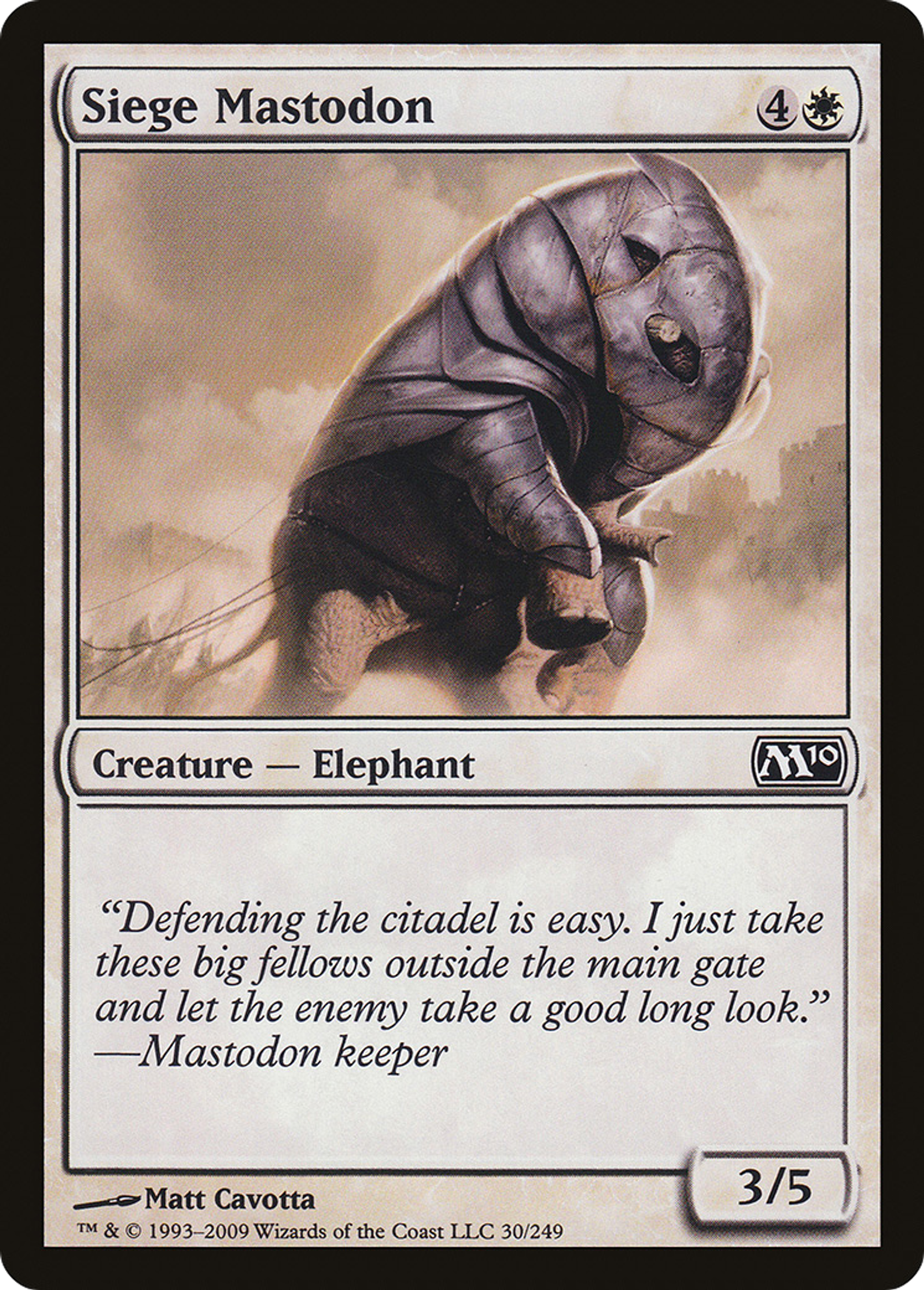 Siege Mastodon — Magic 2010 — Magic: The Gathering