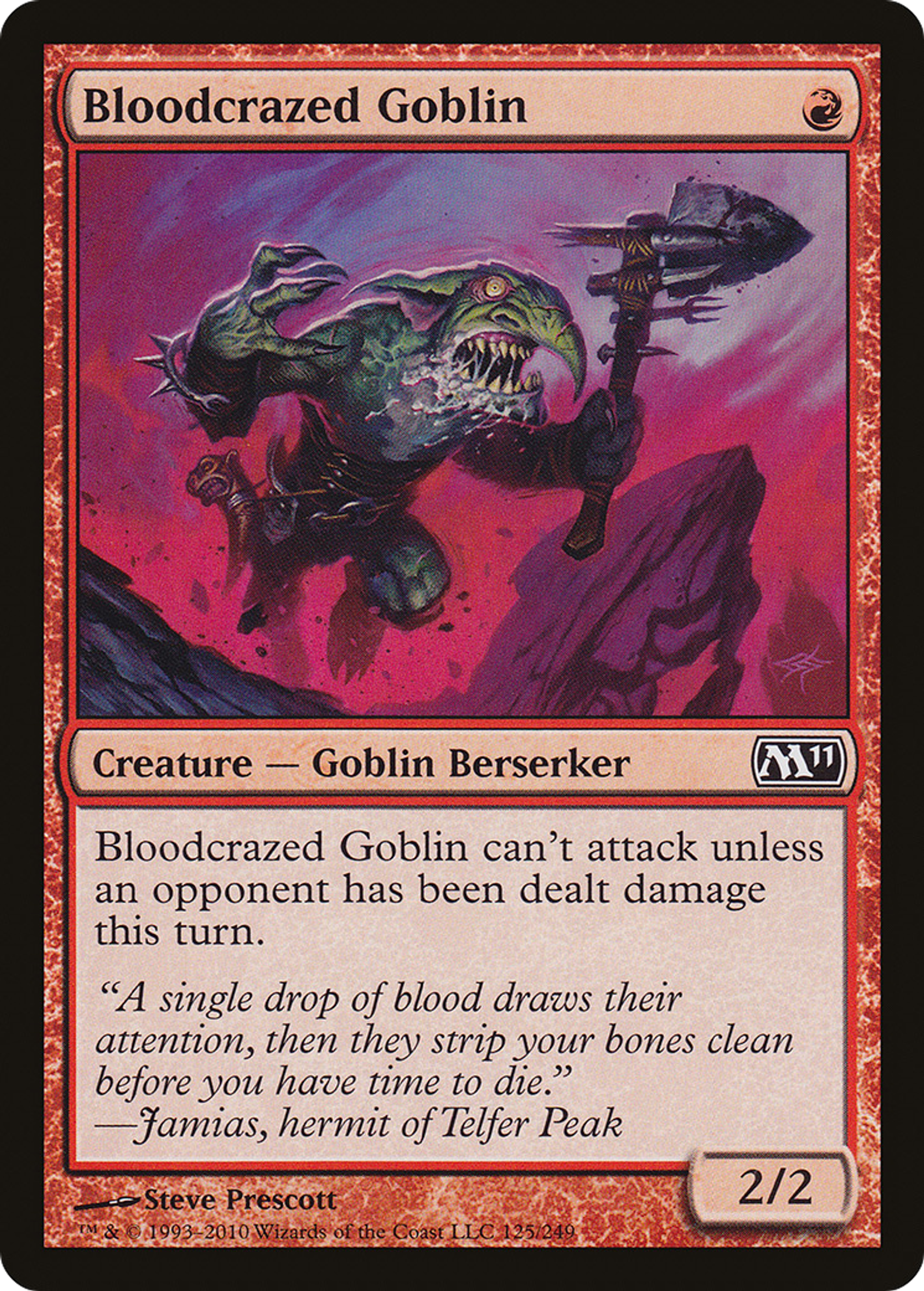 Bloodcrazed Goblin — Magic 2011 — Magic: The Gathering