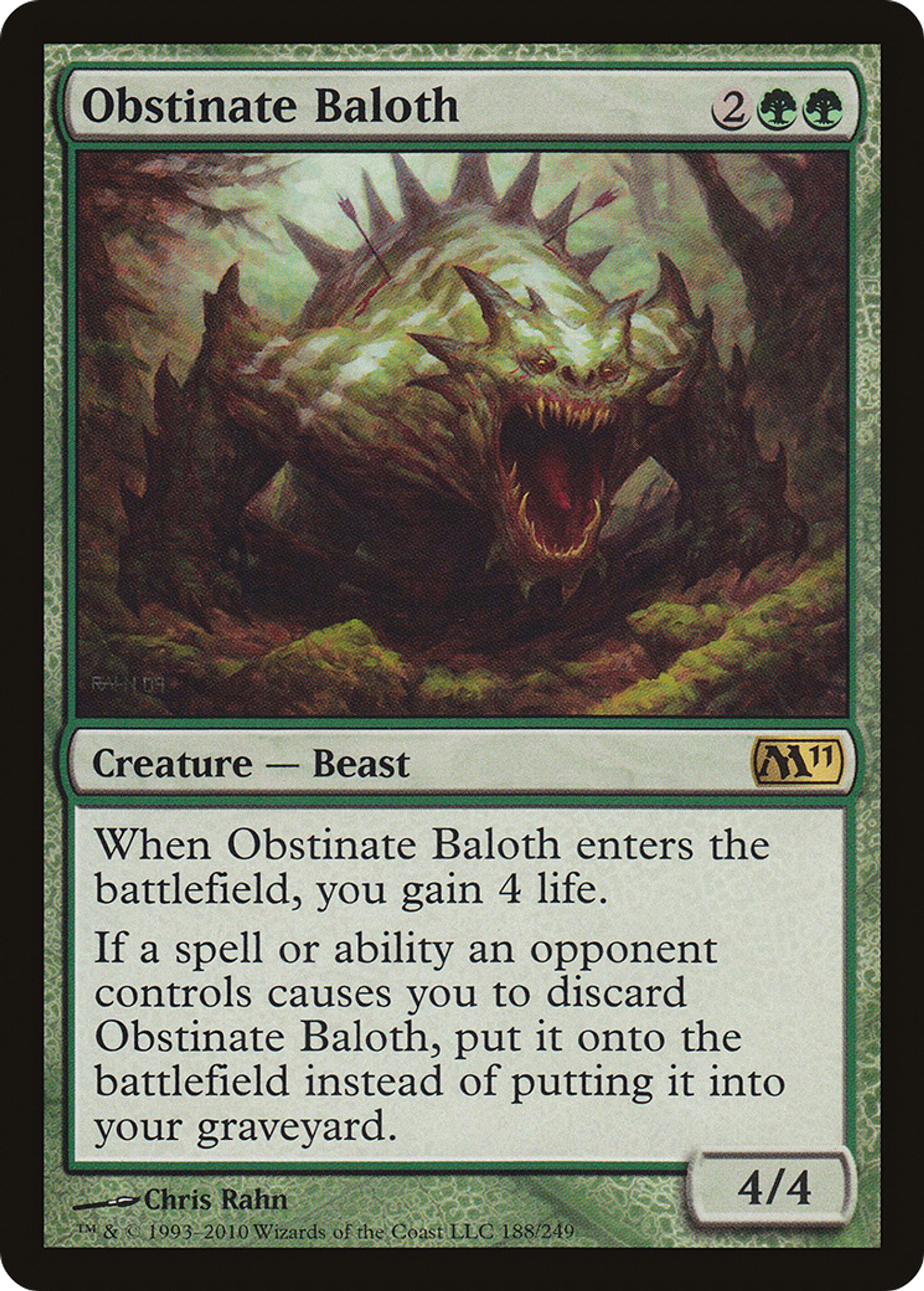 Obstinate Baloth — Magic 2011 — Magic: The Gathering