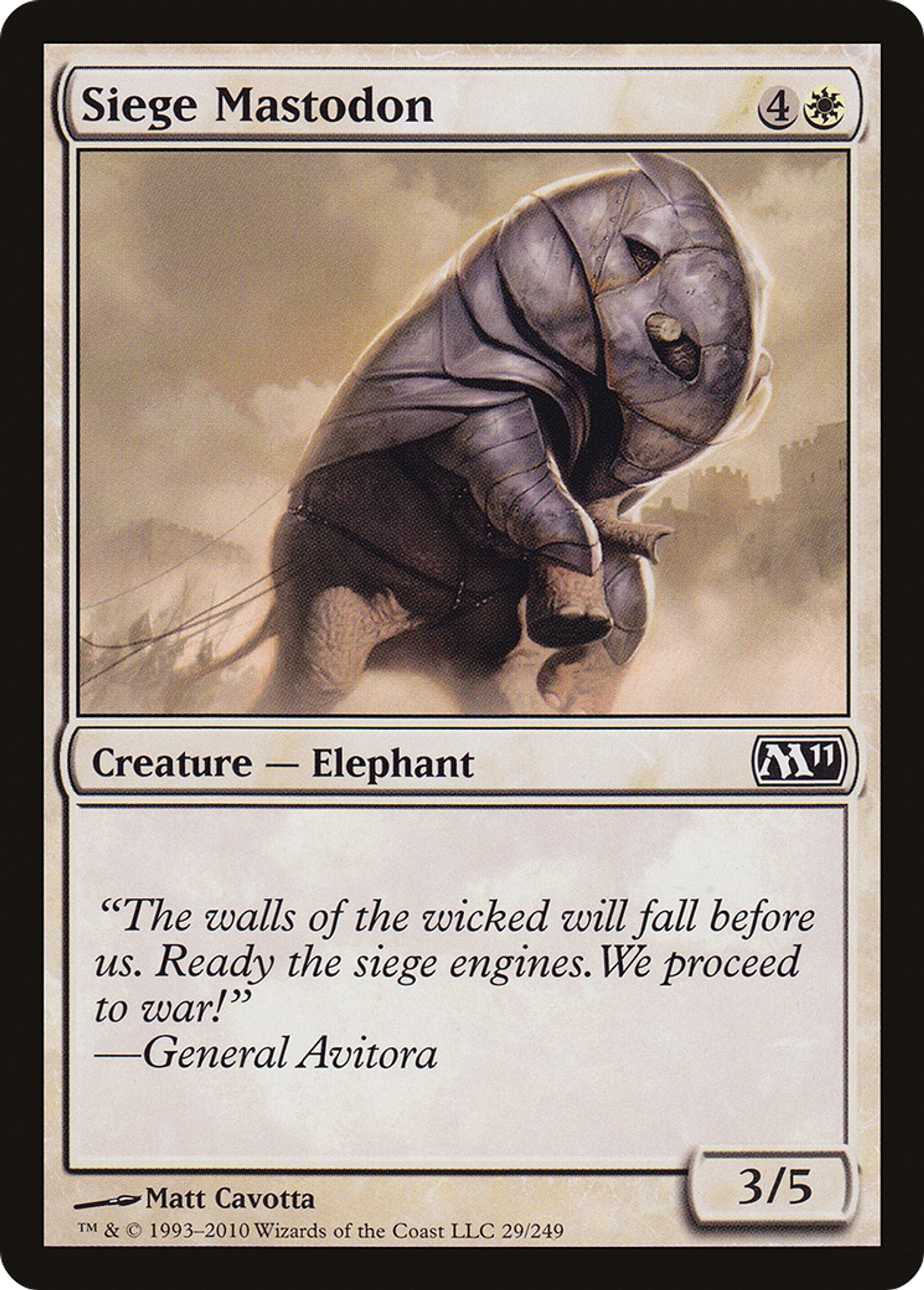 Siege Mastodon — Magic 2011 — Magic: The Gathering