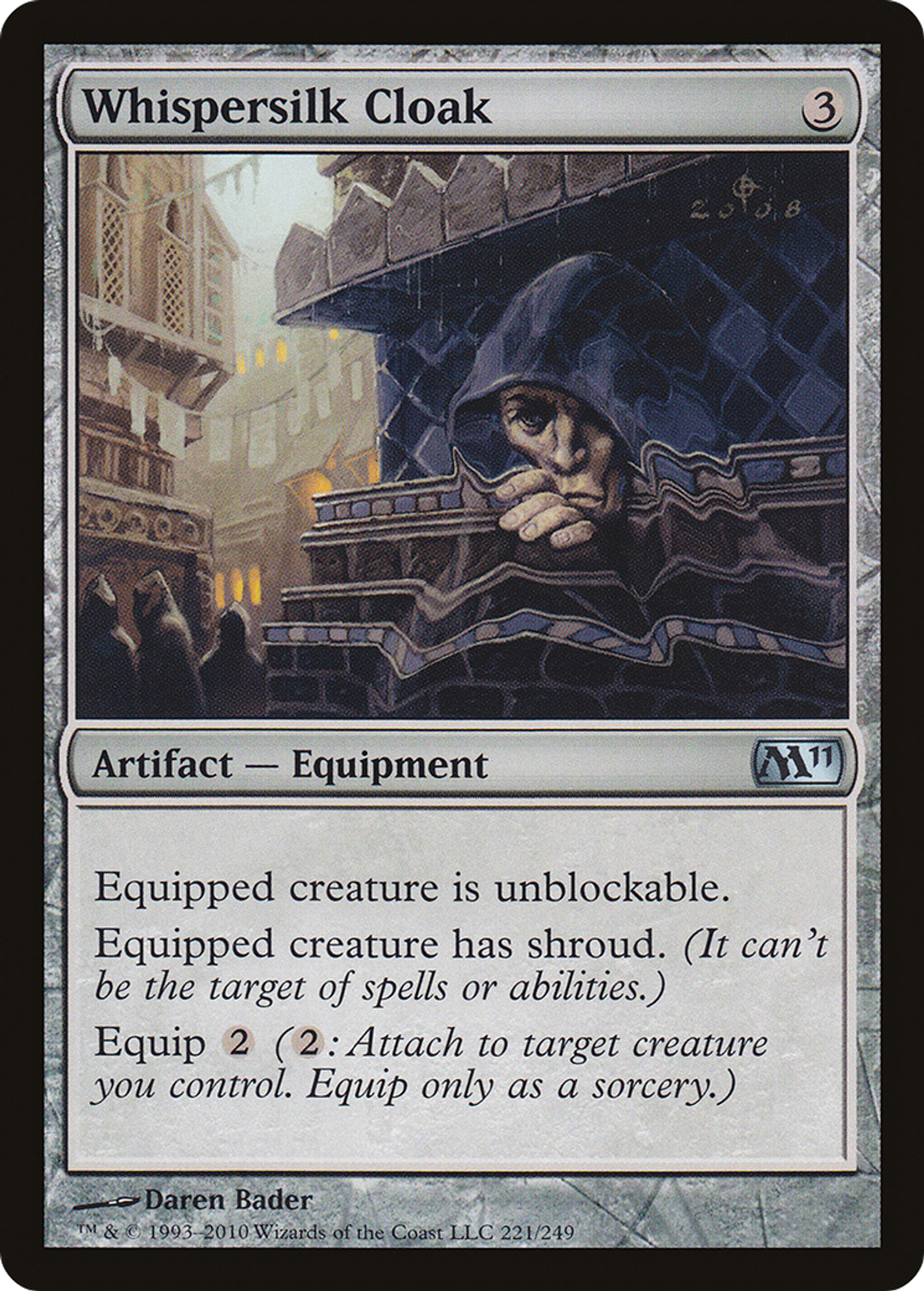 Whispersilk Cloak — Magic 2011 — Magic: The Gathering