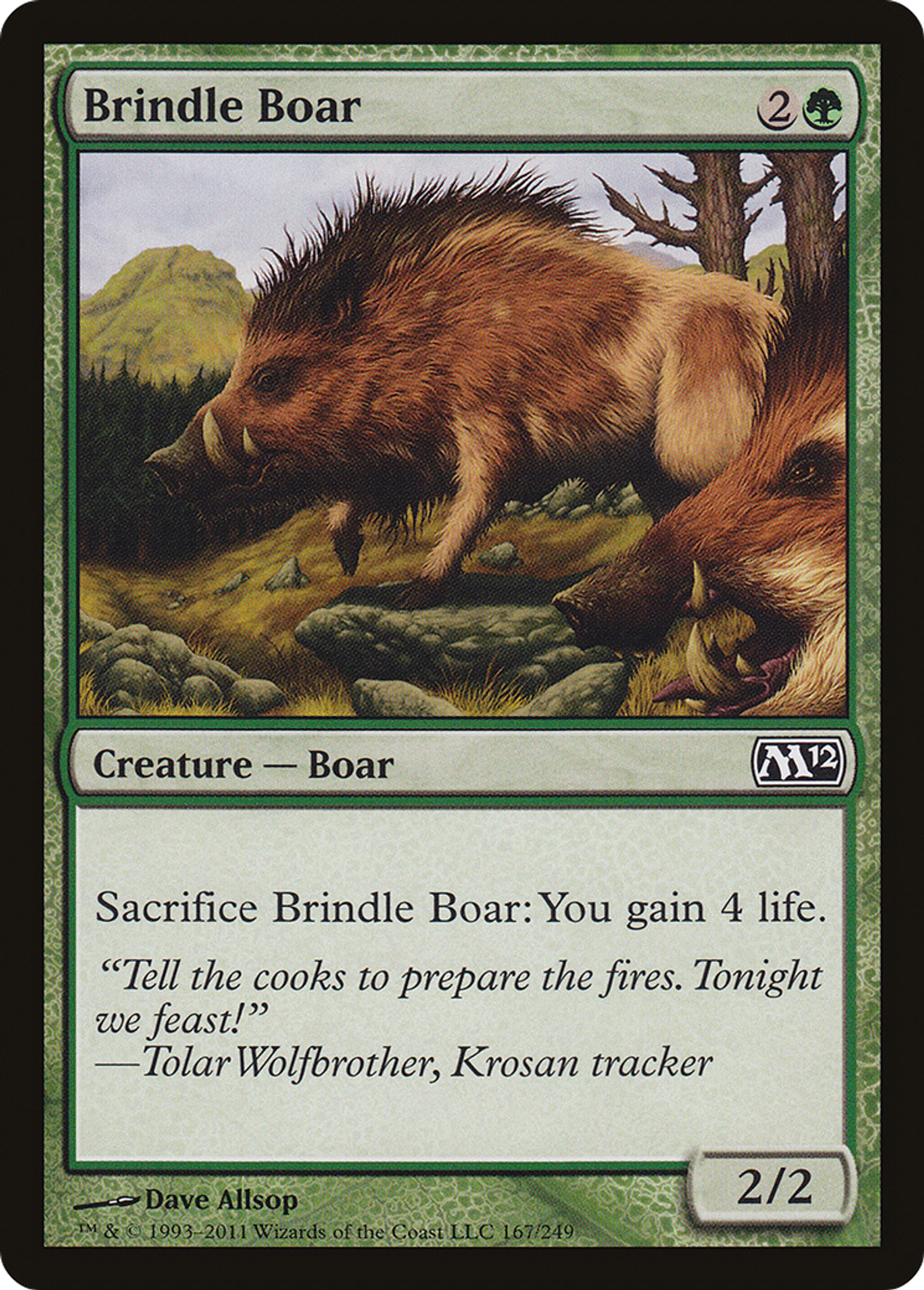 Brindle Boar — Magic 2012 — Magic: The Gathering
