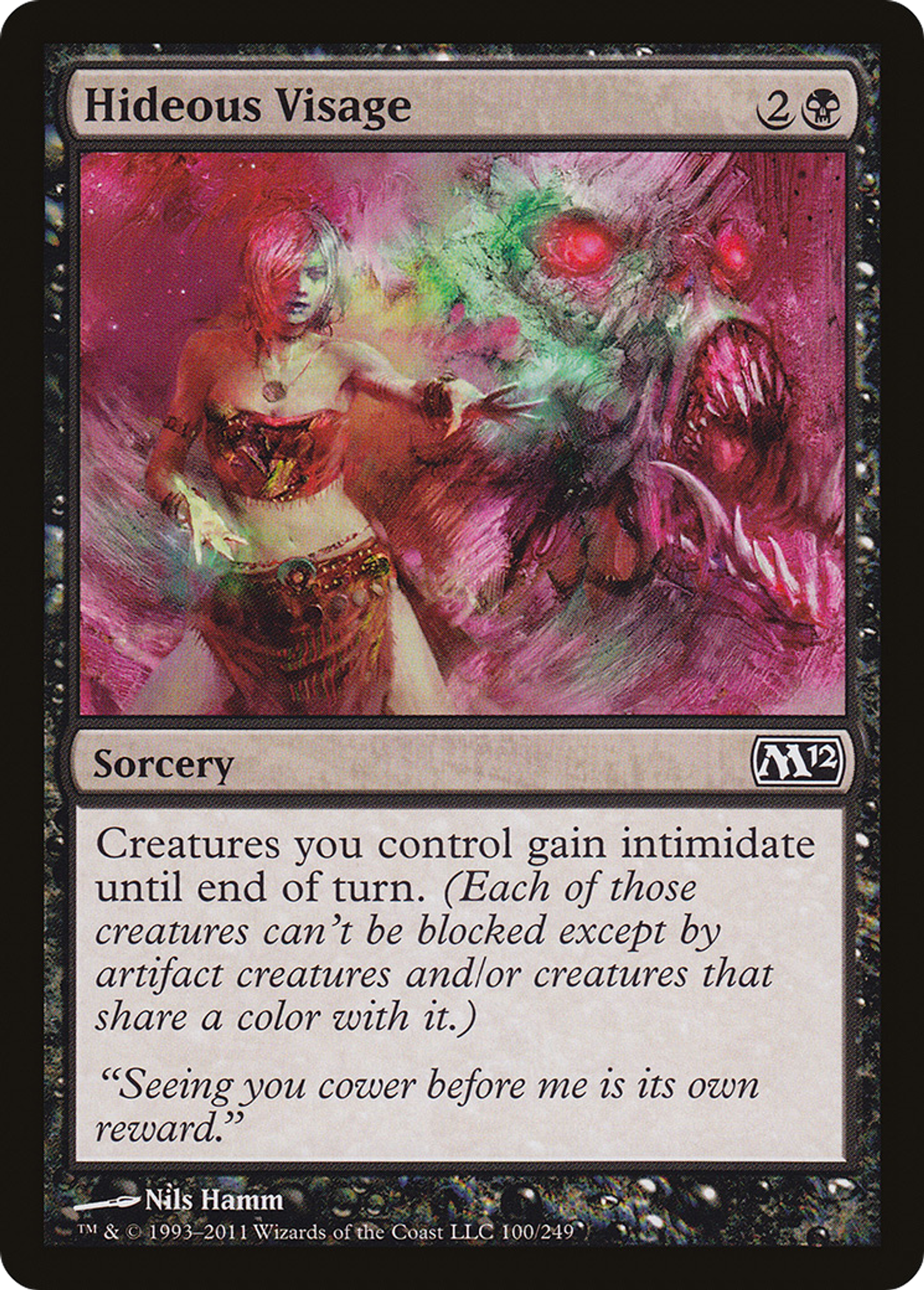 Hideous Visage — Magic 2012 — Magic: The Gathering