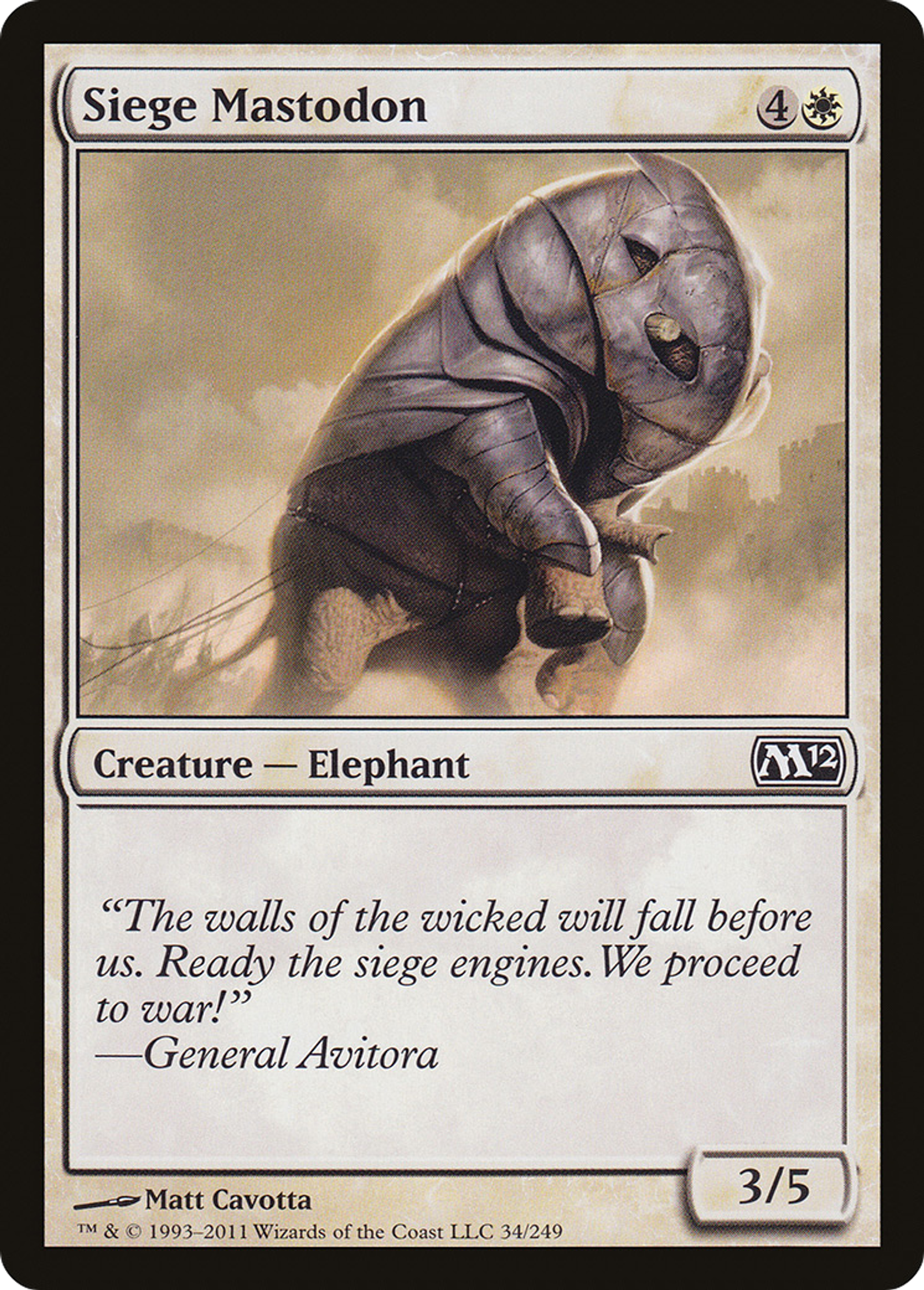 Siege Mastodon — Magic 2012 — Magic: The Gathering