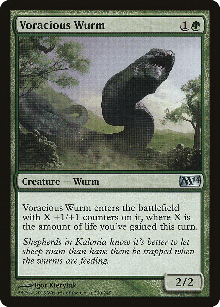 Voracious Wurm — Magic 2014 — Magic: The Gathering