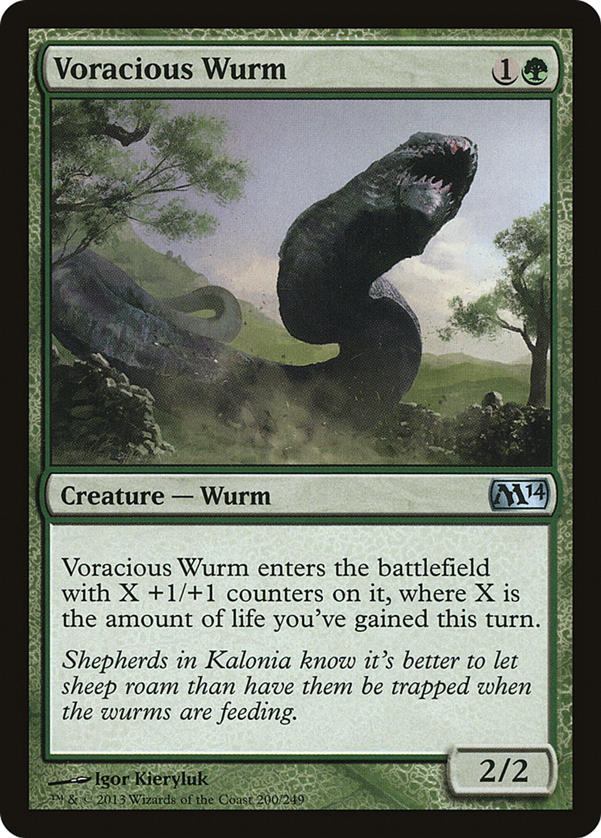 Voracious Wurm — Magic 2014 — Magic: The Gathering