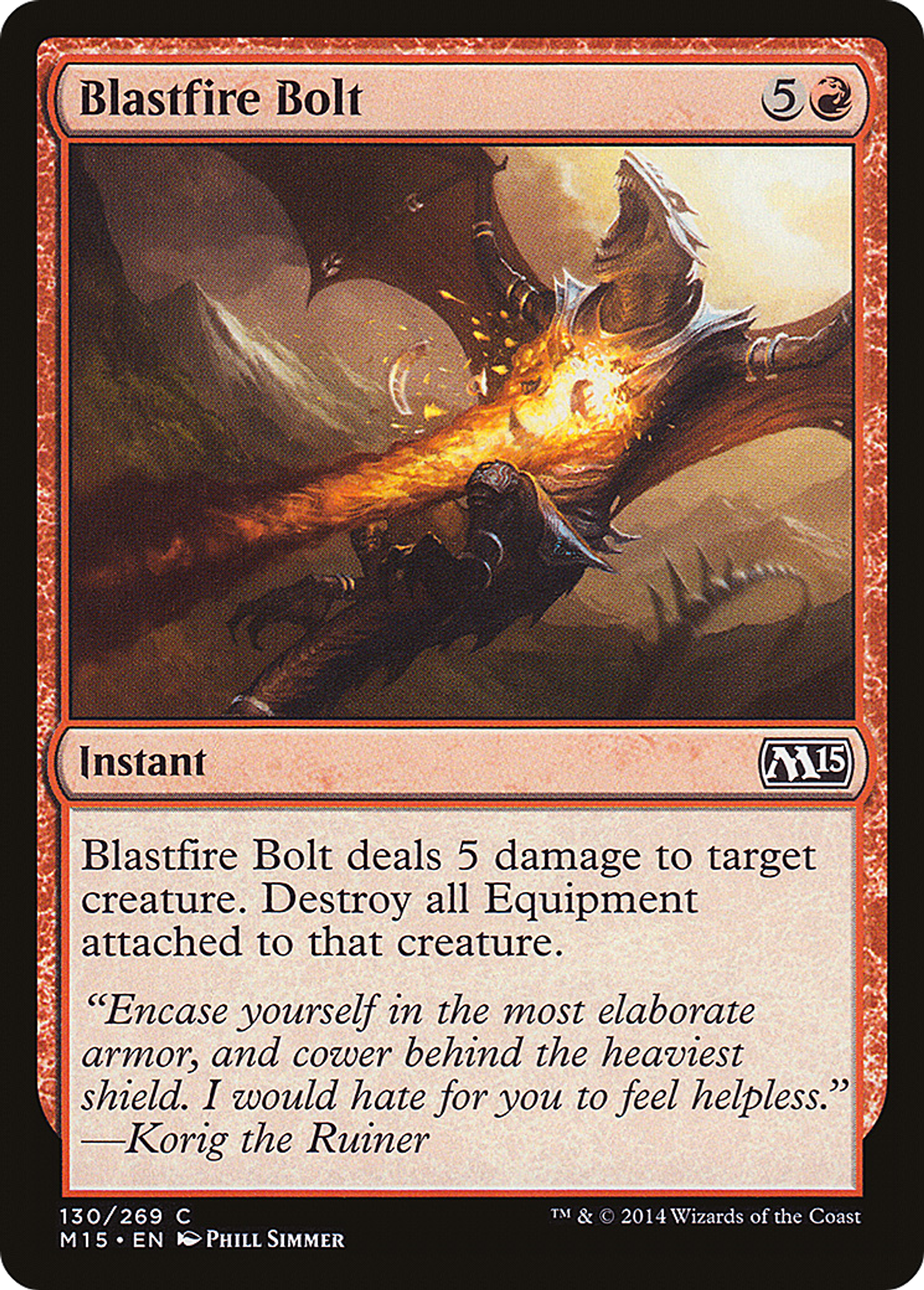 Blastfire Bolt — Magic 2015 — Magic: The Gathering