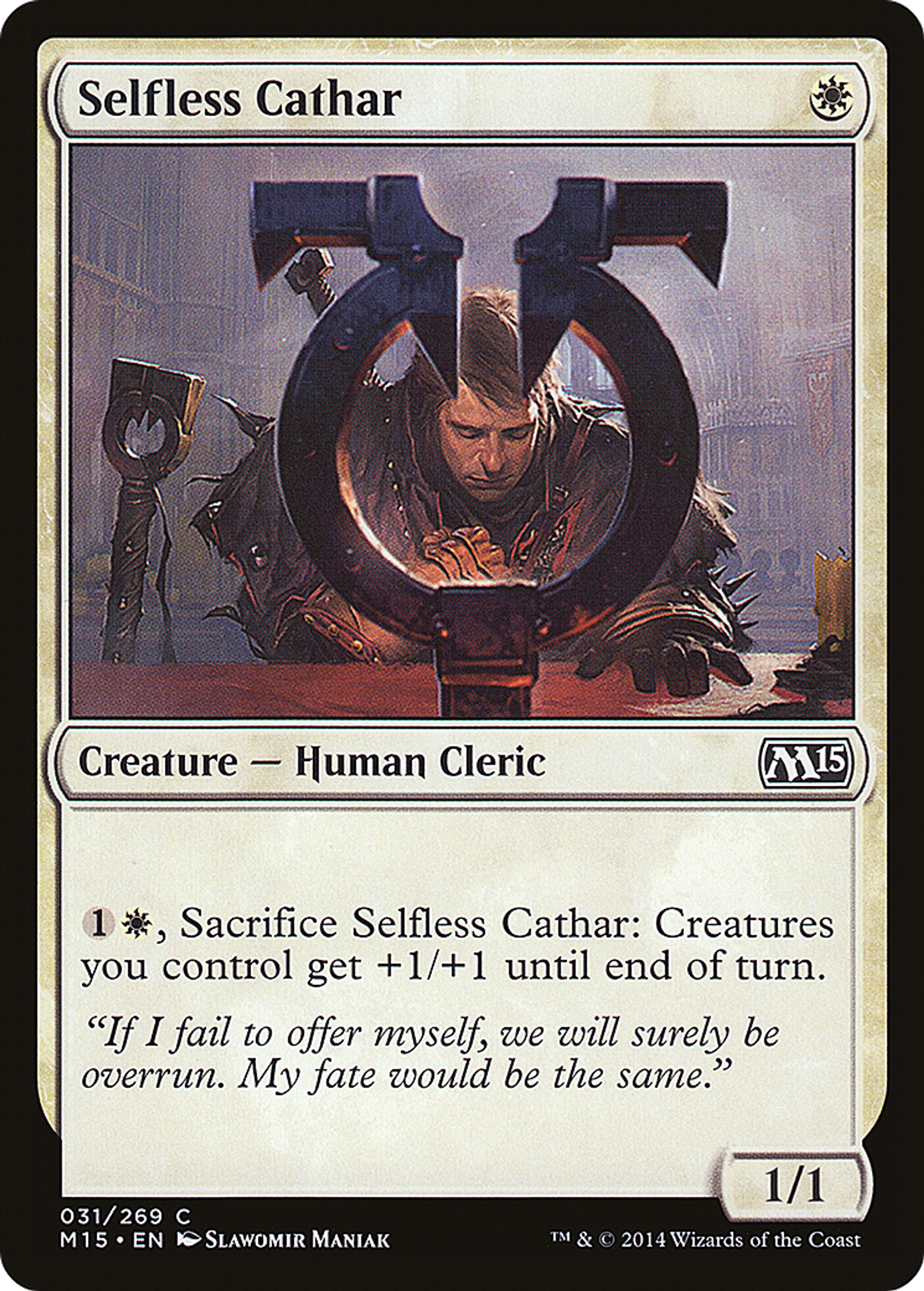 Selfless Cathar — Magic 2015 — Magic: The Gathering