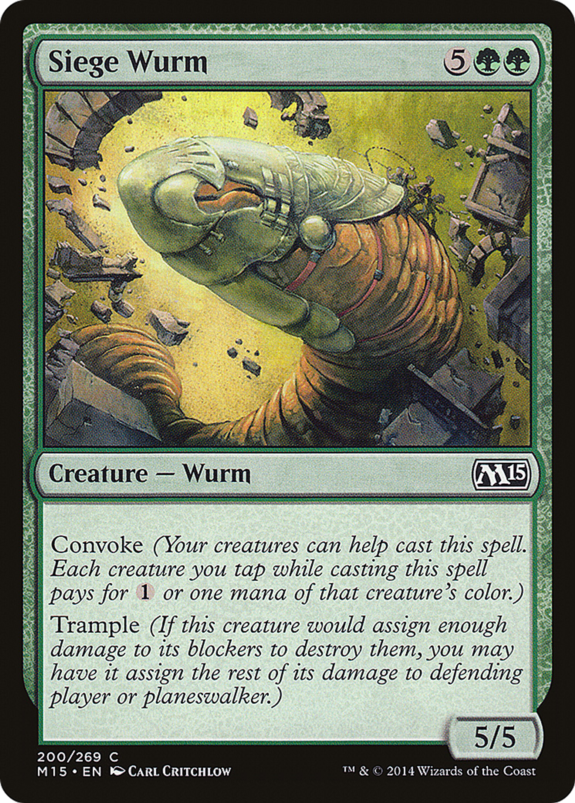 Siege Wurm — Magic 2015 — Magic: The Gathering