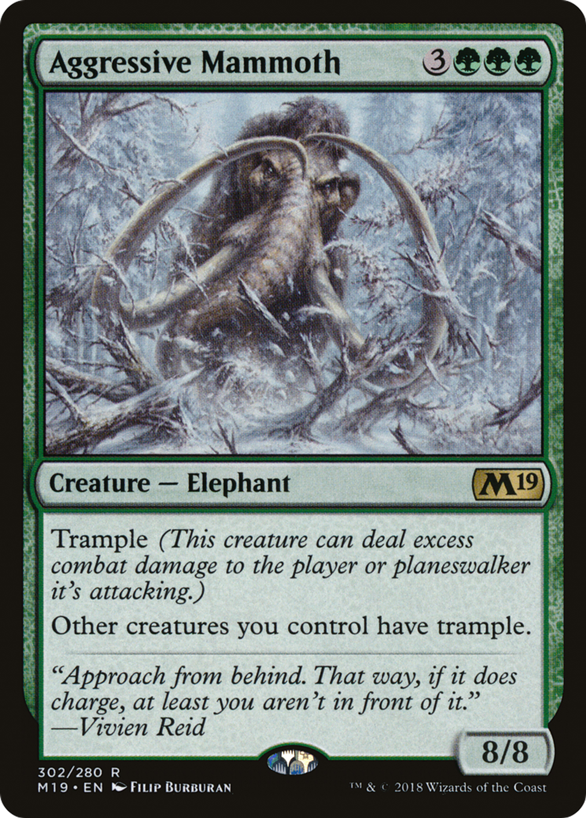 Aggressive Mammoth — Core Set 2019 — Magic: The Gathering