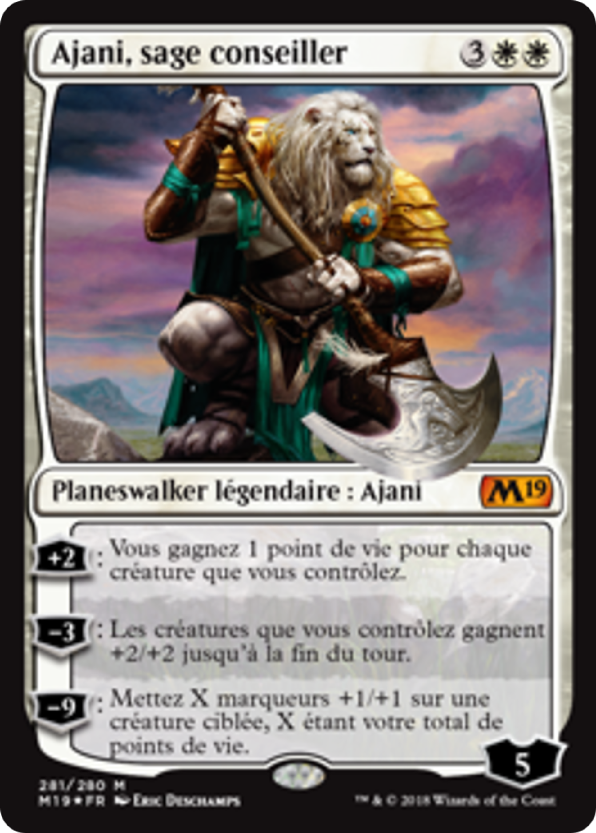 Ajani, sage conseiller — Core Set 2019 — Magic: The Gathering