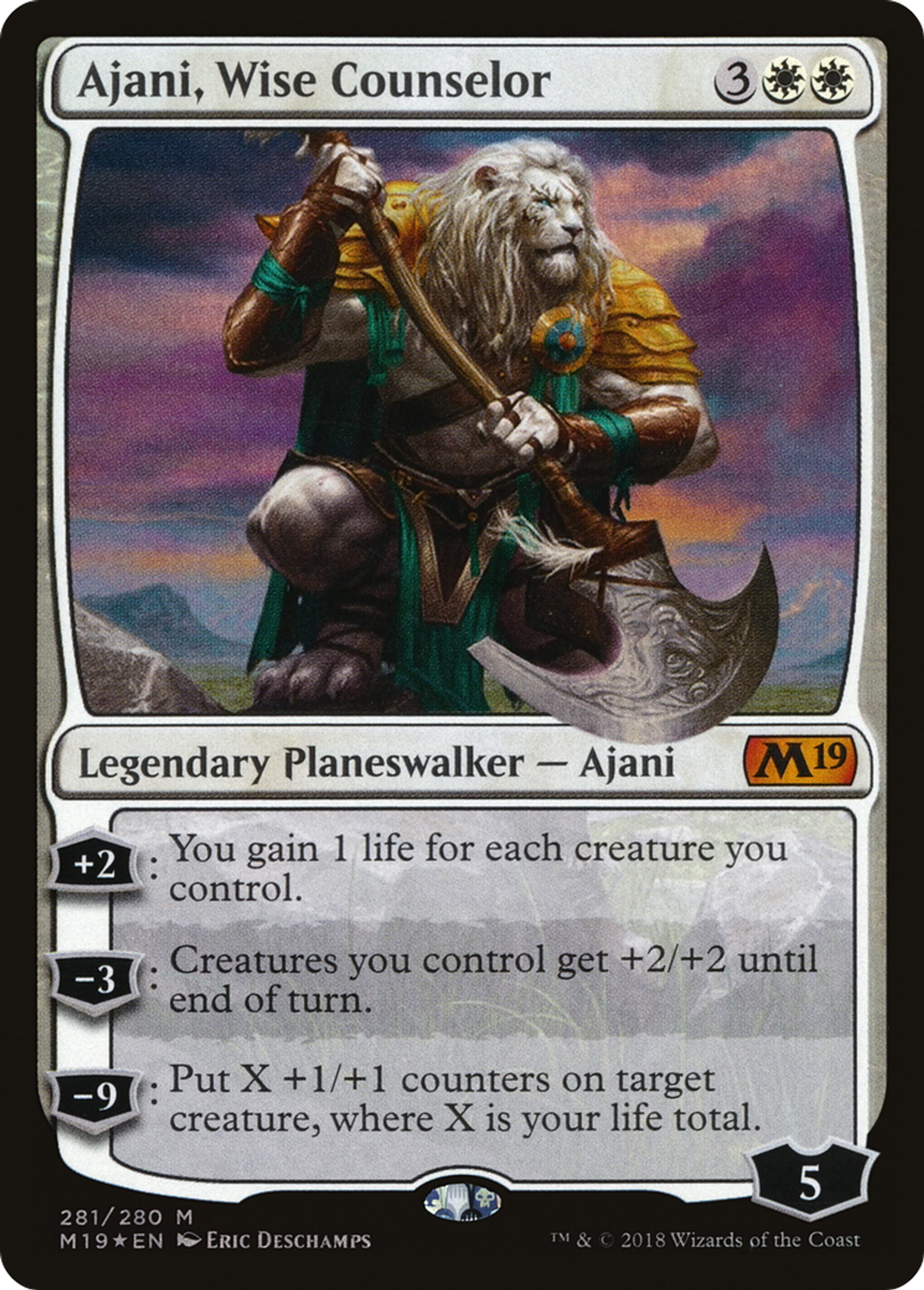 Ajani, Wise Counselor — Core Set 2019 — Magic: The Gathering