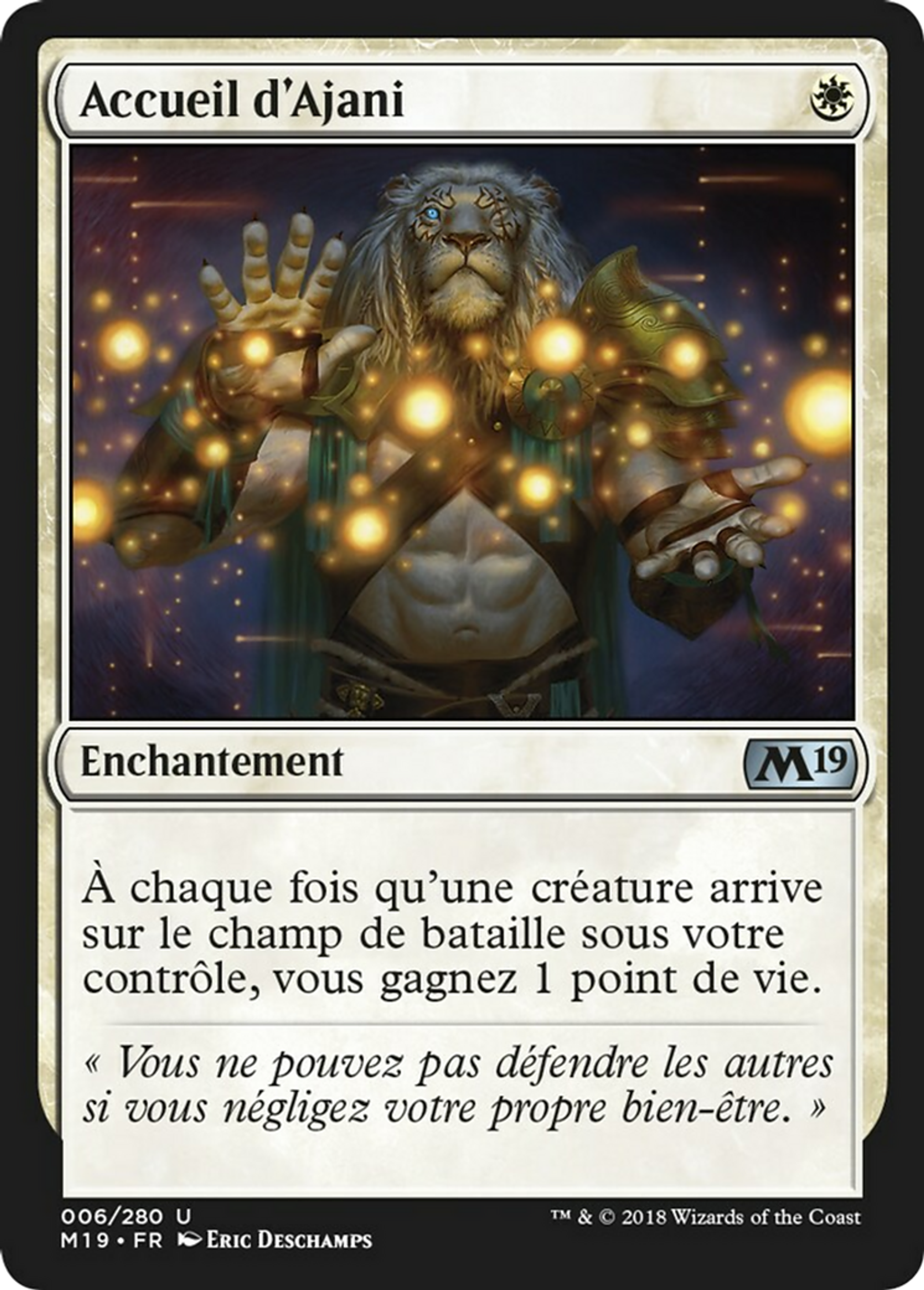 Accueil d'Ajani — Core Set 2019 — Magic: The Gathering
