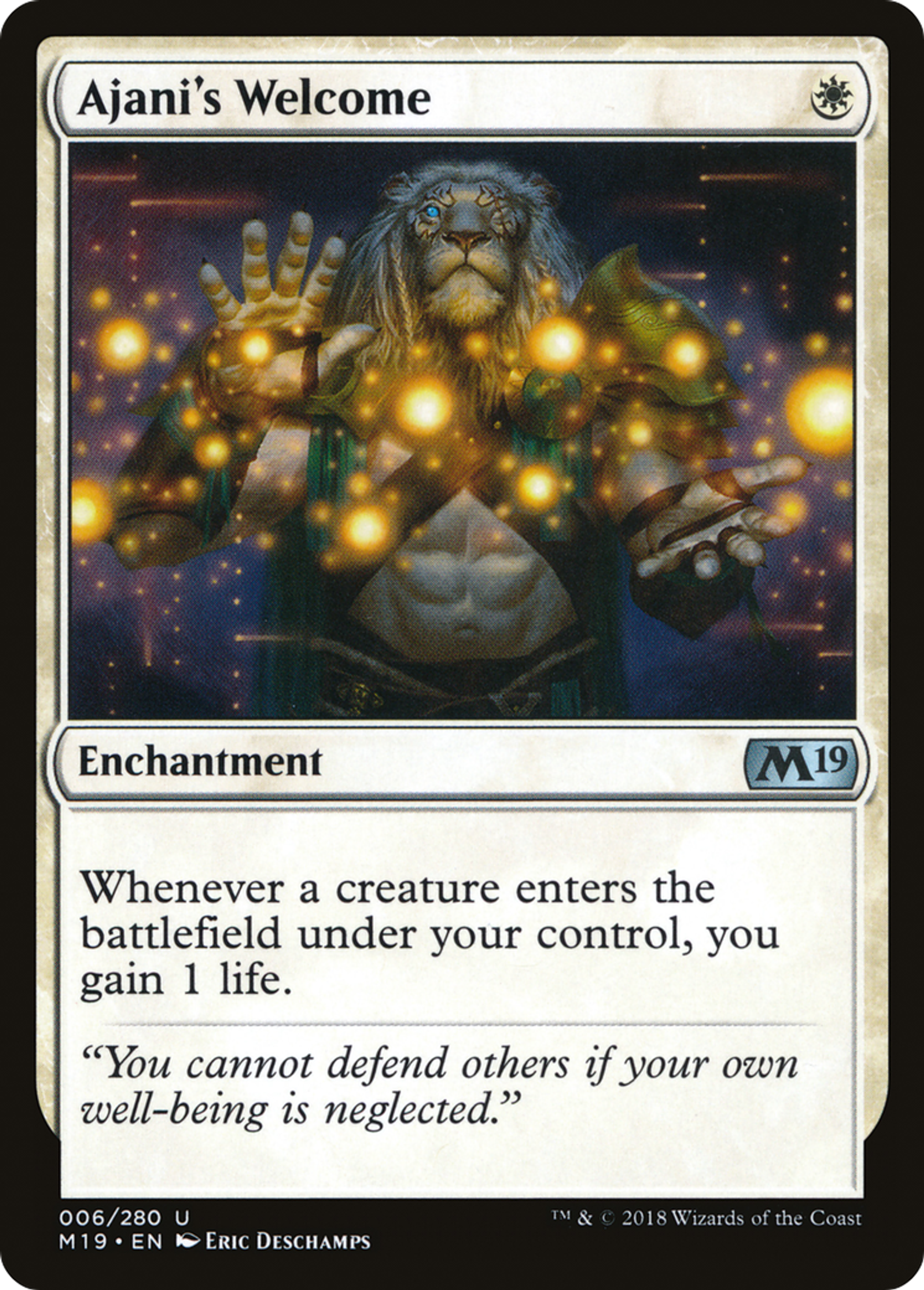 Ajani's Welcome — Core Set 2019 — Magic: The Gathering