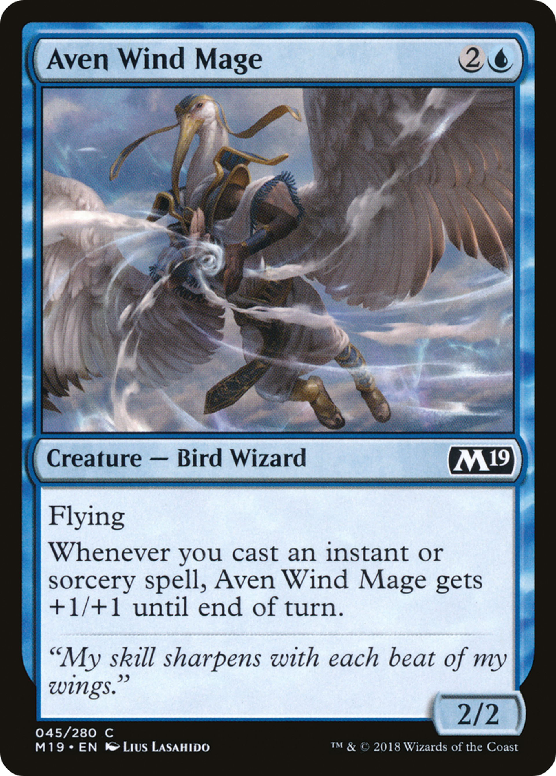 Aven Wind Mage — Core Set 2019 — Magic: The Gathering