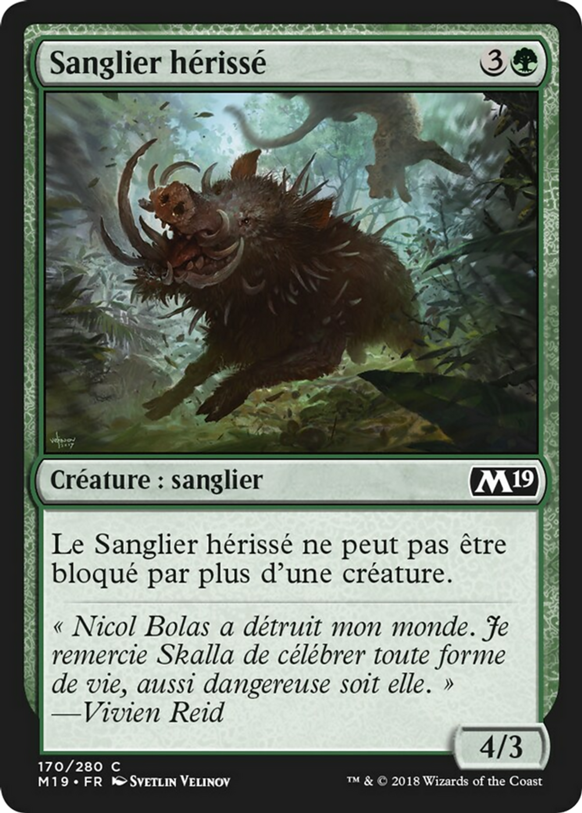 Sanglier hérissé — Core Set 2019 — Magic: The Gathering