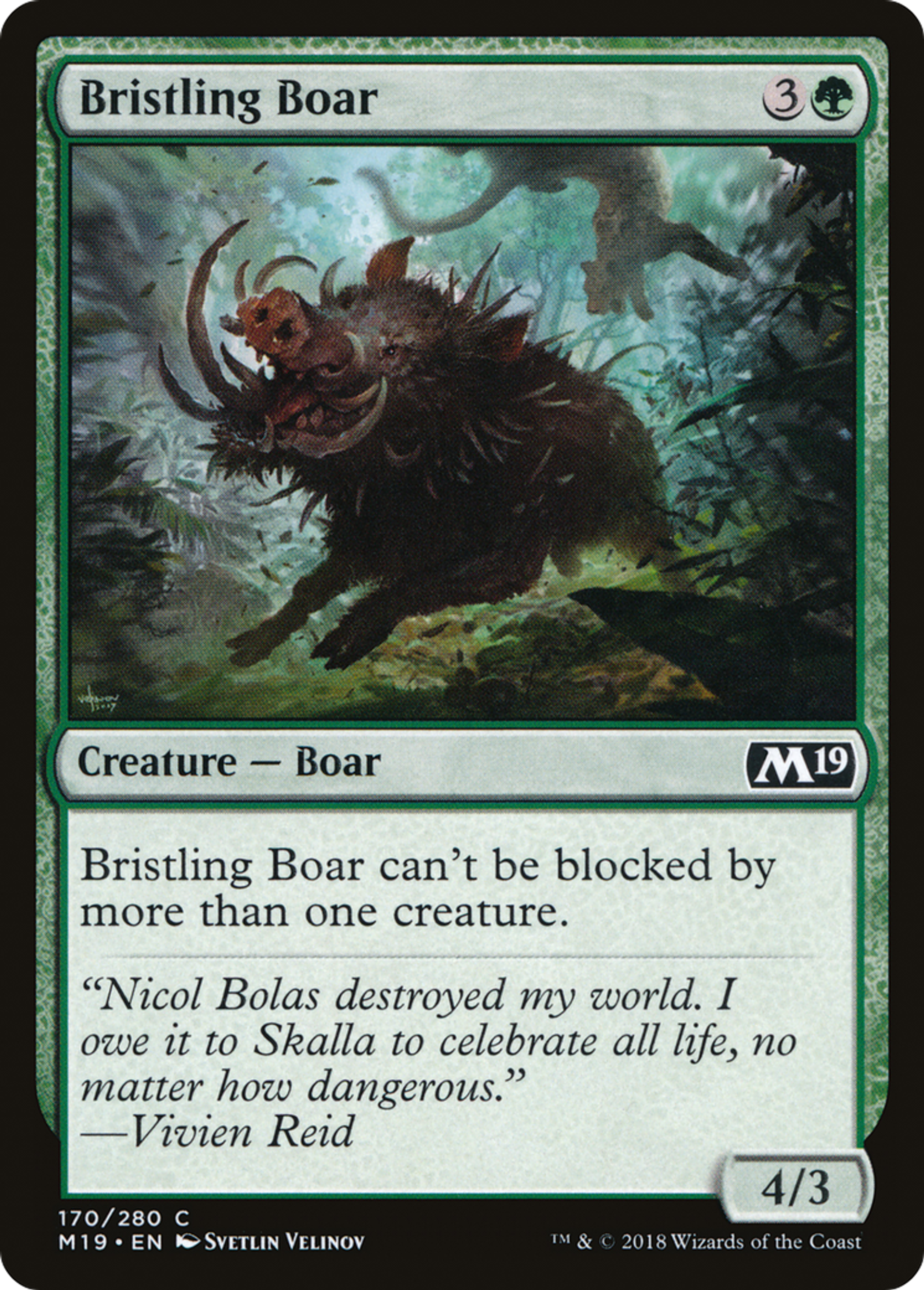 Bristling Boar — Core Set 2019 — Magic: The Gathering