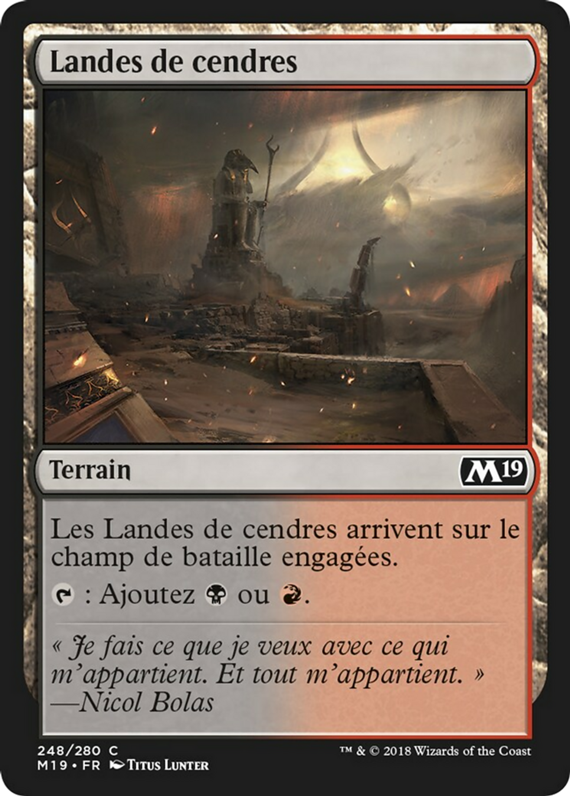 Landes de cendres — Core Set 2019 — Magic: The Gathering